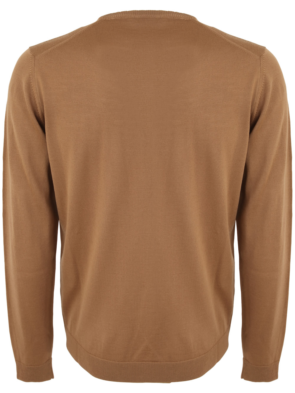 Shop Nuur Long Sleeve Crew Neck Sweater In Camel