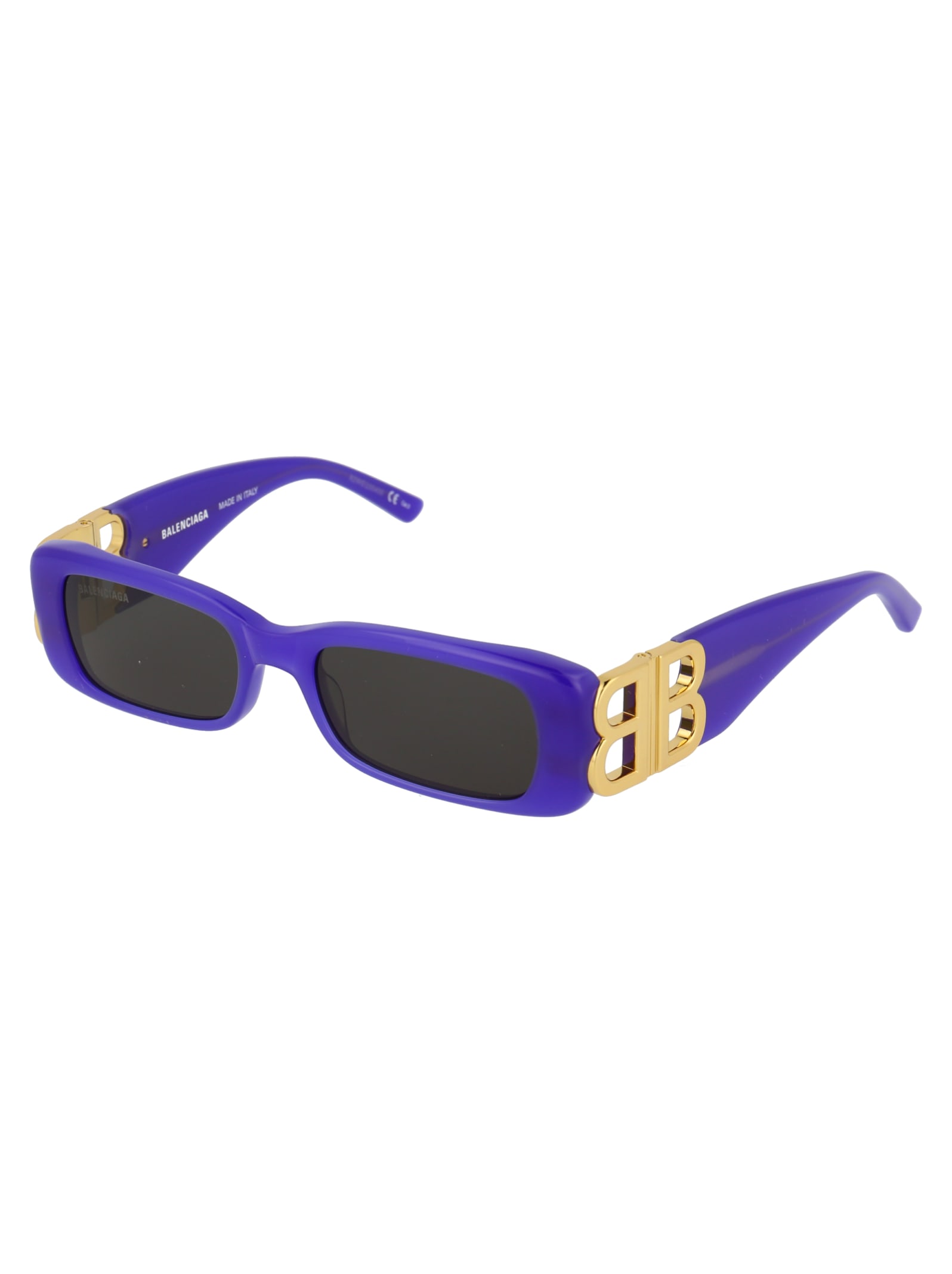 Shop Balenciaga Bb0096s Sunglasses In 004 Violet Gold Grey