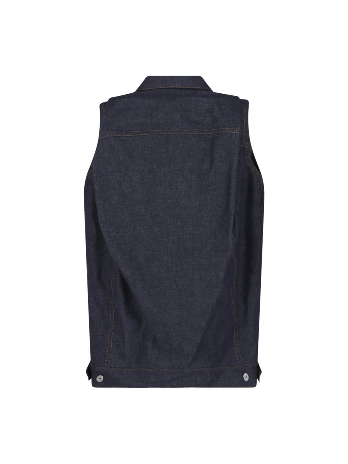 Shop Sacai Sleeveless Shirt Jacket In Blue