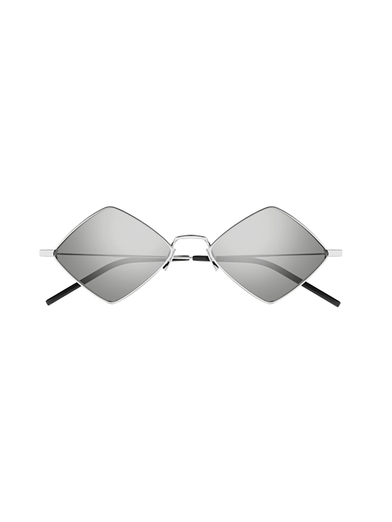 Saint Laurent Lisa Diamond-frame Sunglasses In Silver Silver Silver
