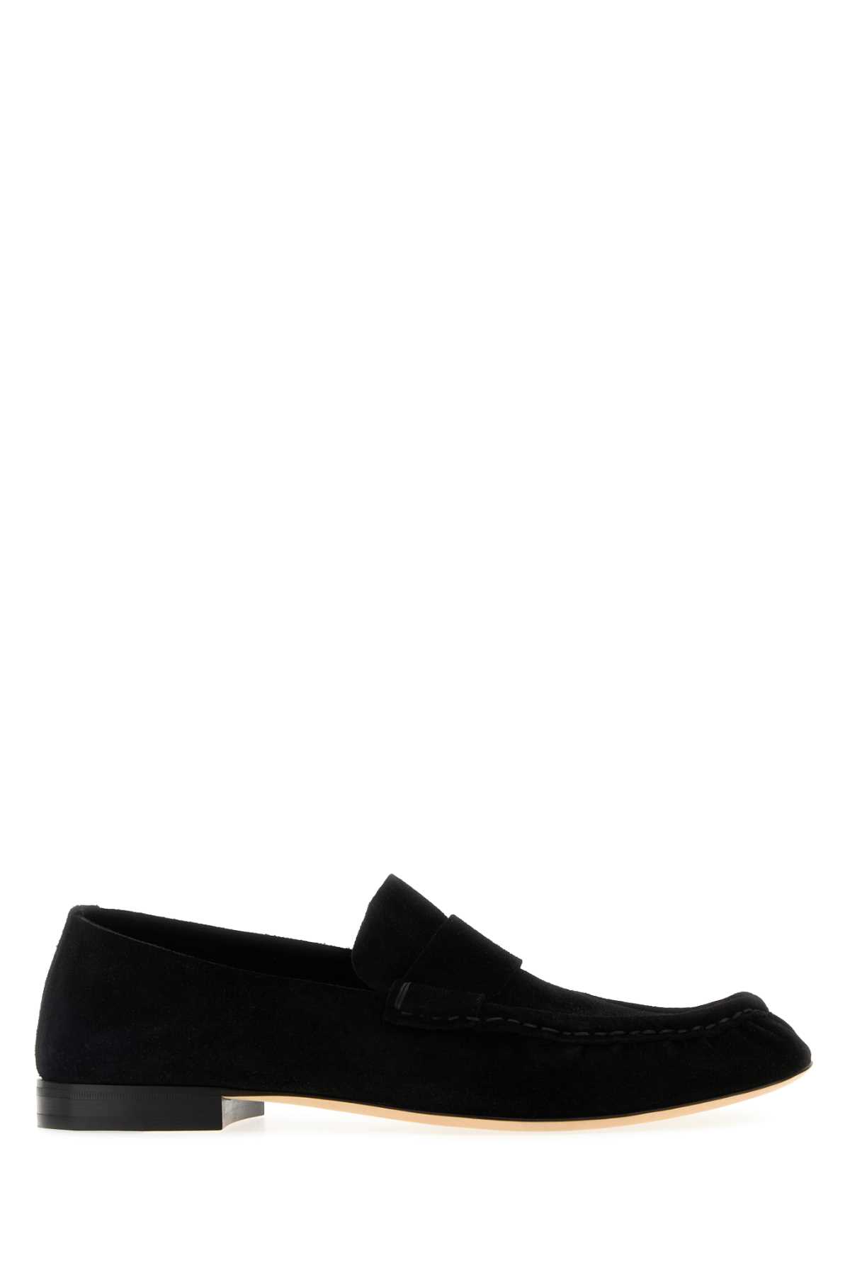 The Row Black Slip On Loafers In Black