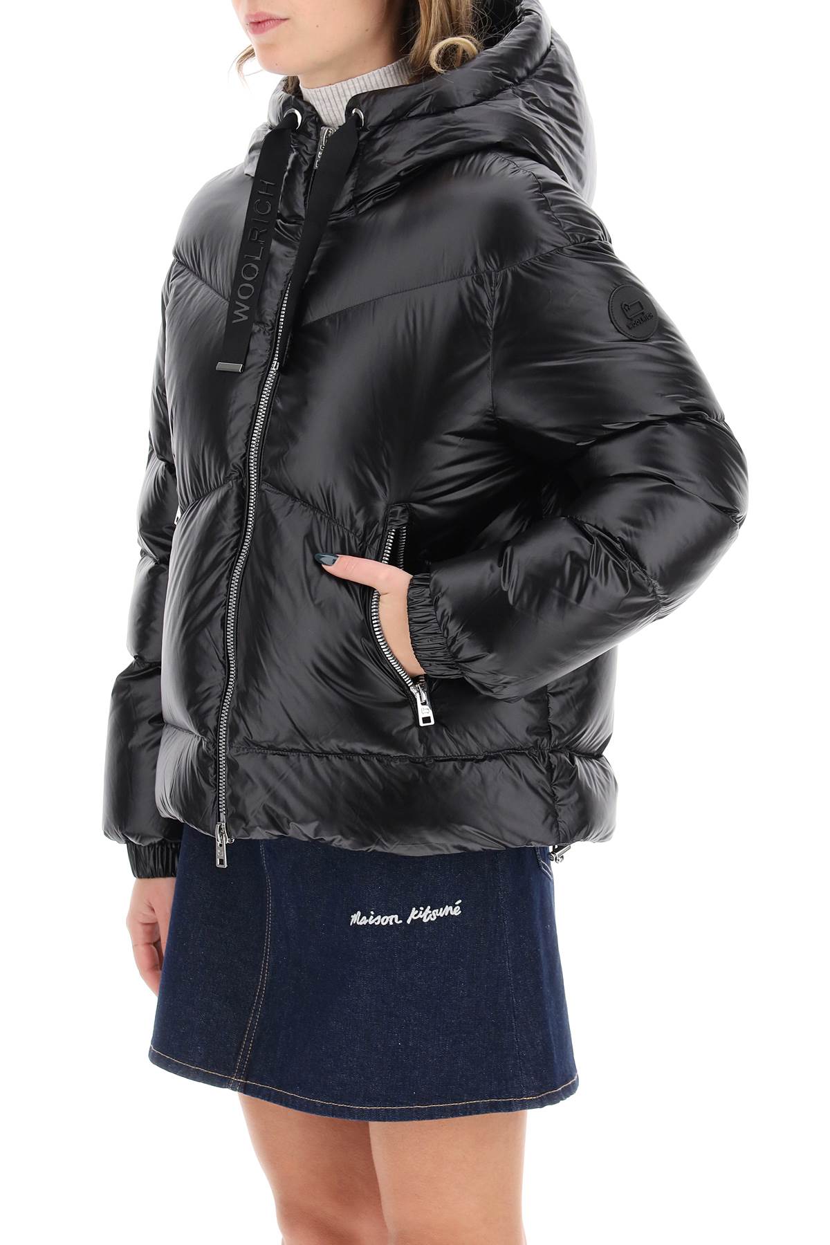 Woolrich Nylon Down Jacket In Black