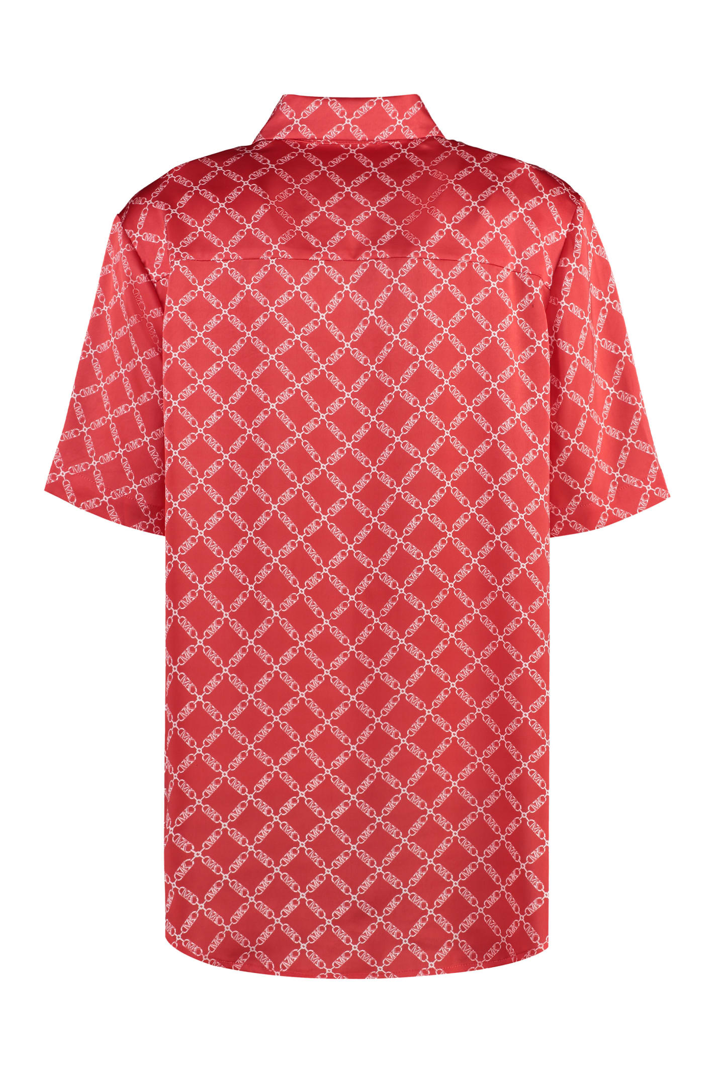Shop Michael Michael Kors Satin Shirt In Red