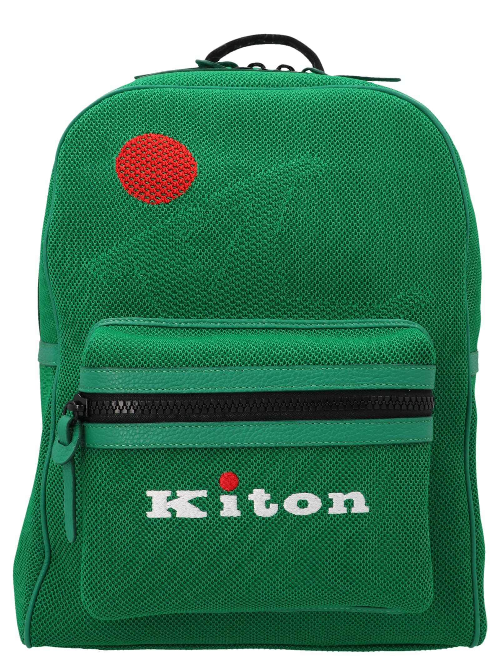 Kiton Leather Trim Nylon Backpack