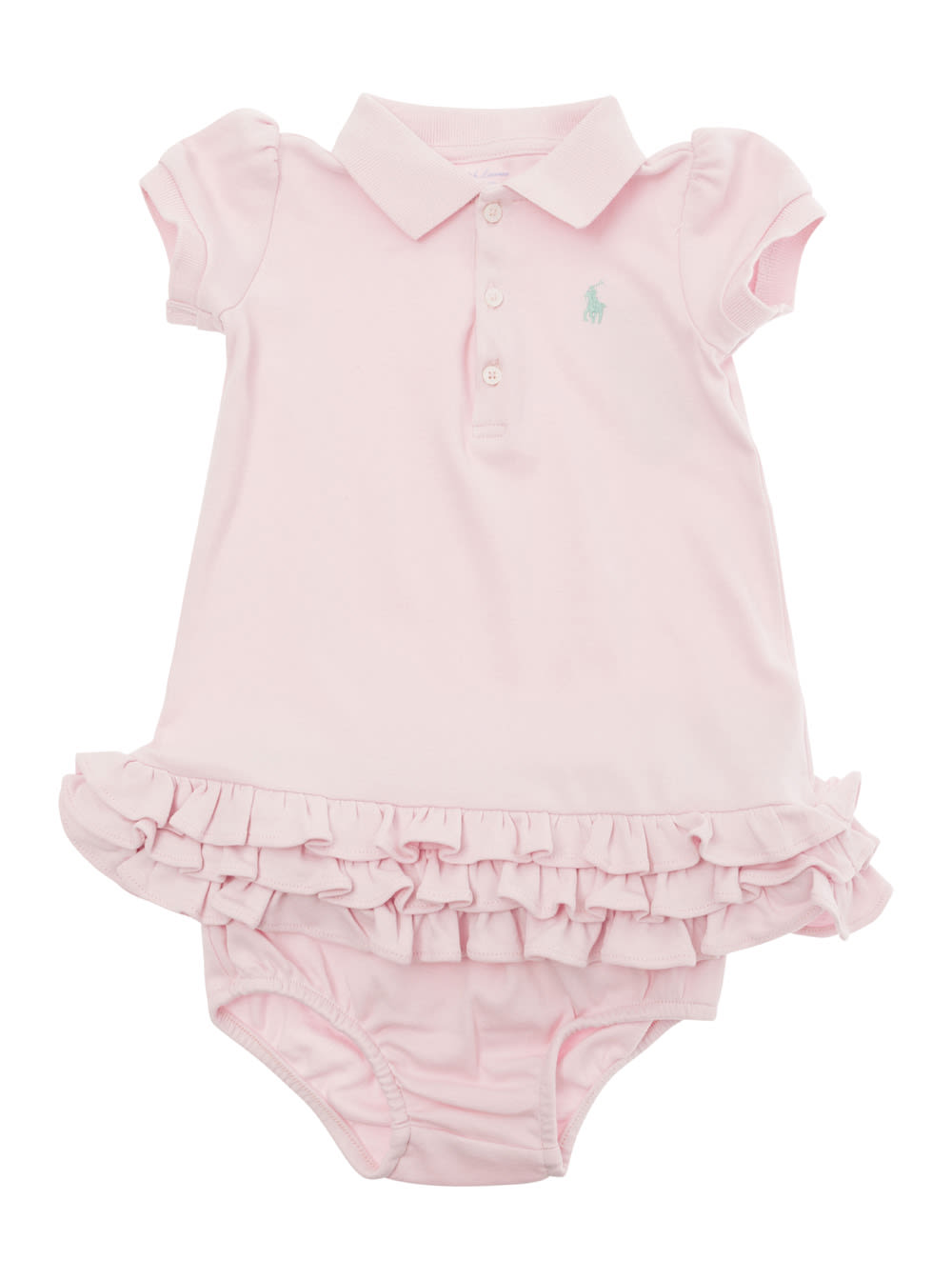 Polo Ralph Lauren Babies' Solid Ruffle Dresses Knit In Pink