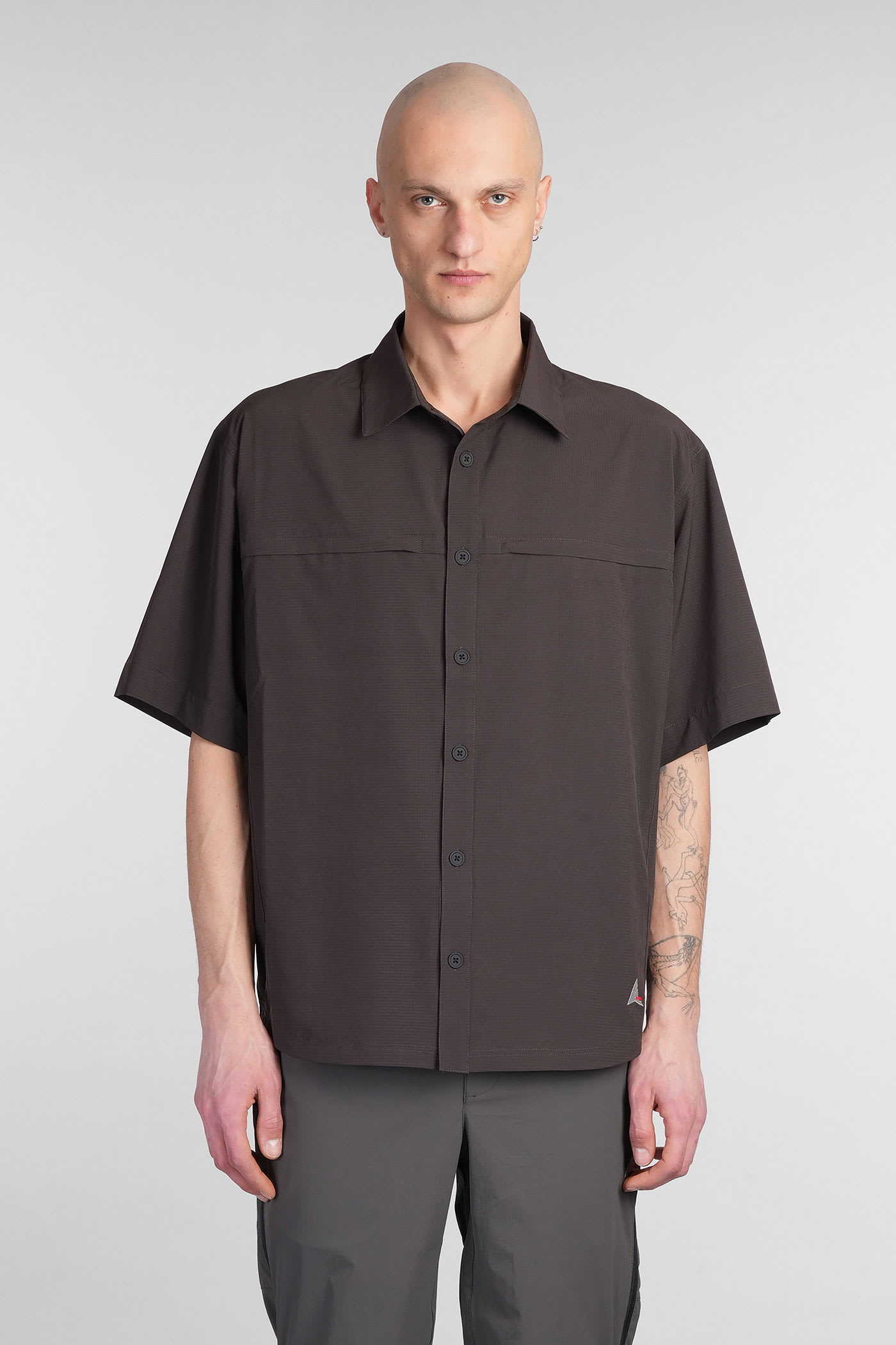 Dot Air Shirt Shirt In Brown Polyamide
