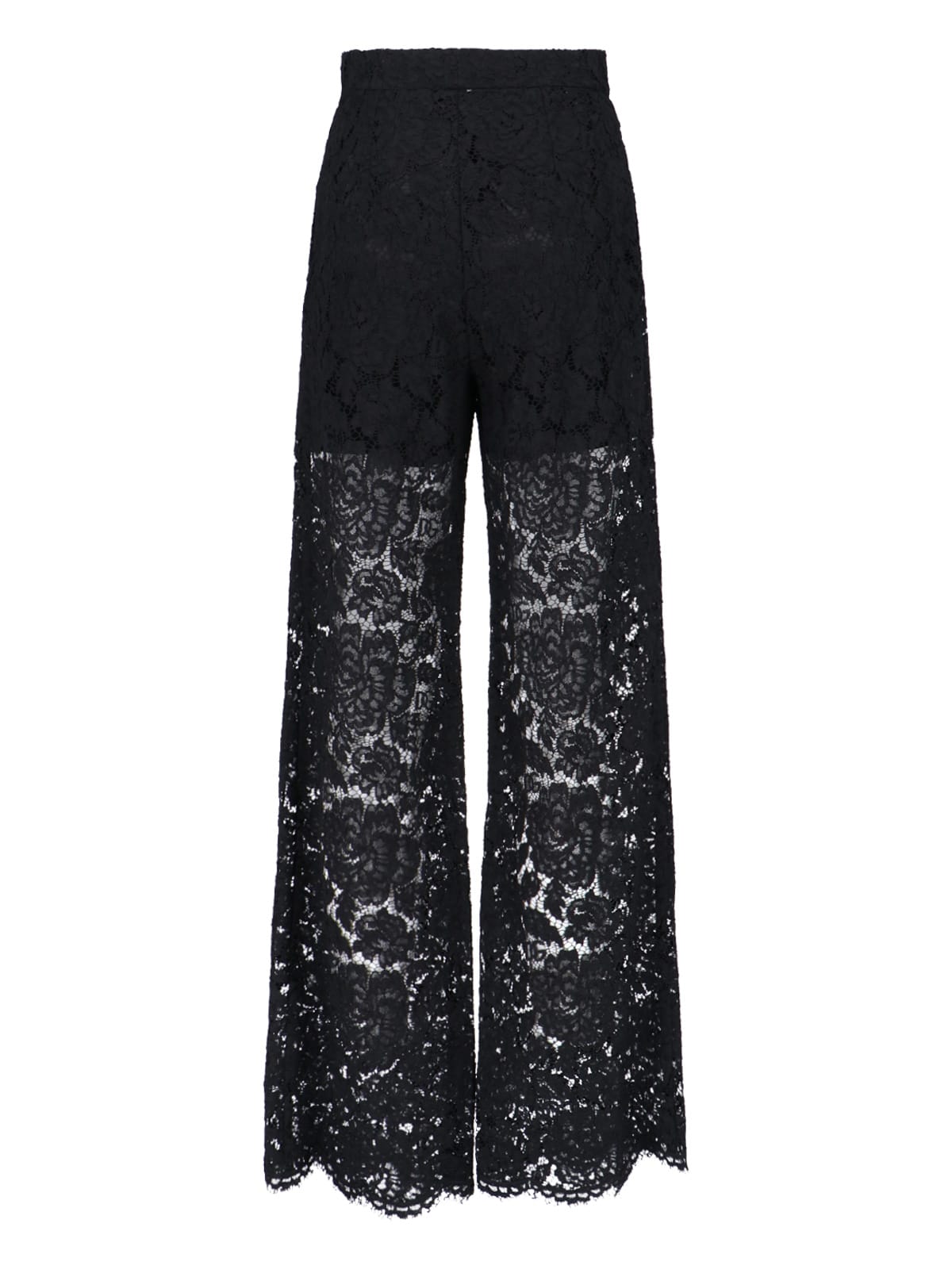 Shop Dolce & Gabbana Flare Lace Pants In Black