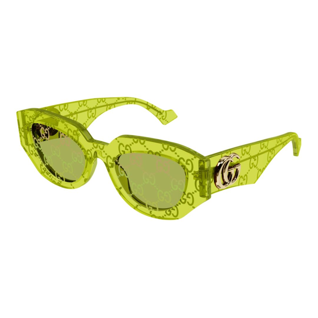 Gucci Geometric Frame Sunglasses In Green