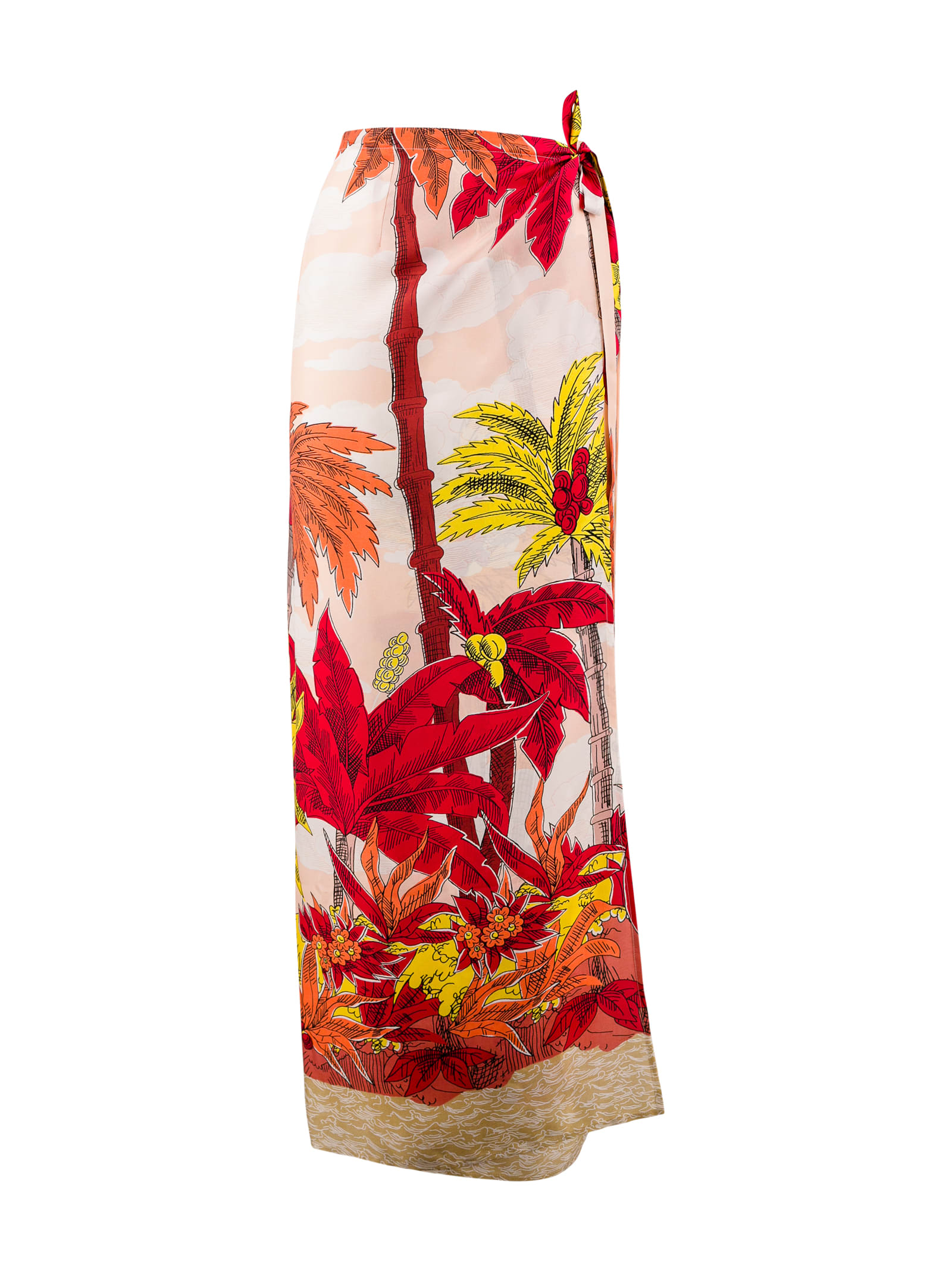 Shop P.a.r.o.s.h Silk Skirt In Red