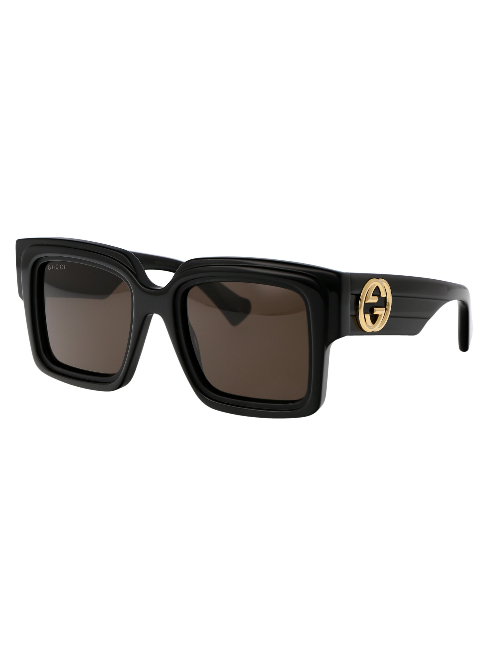 Shop Gucci Gg1307s Sunglasses In 001 Black Black Brown