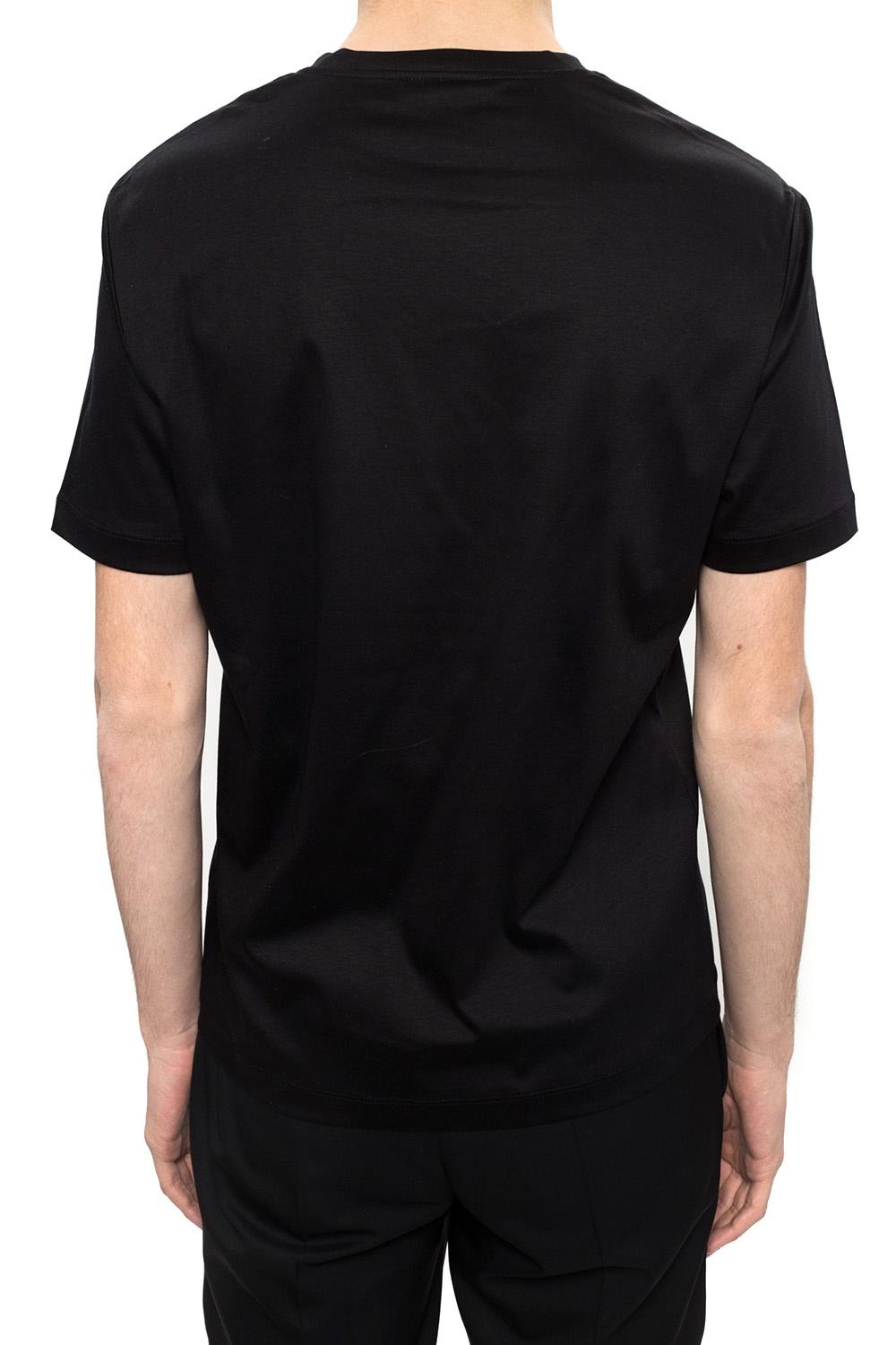 Shop Giorgio Armani Logo T-shirt In Black