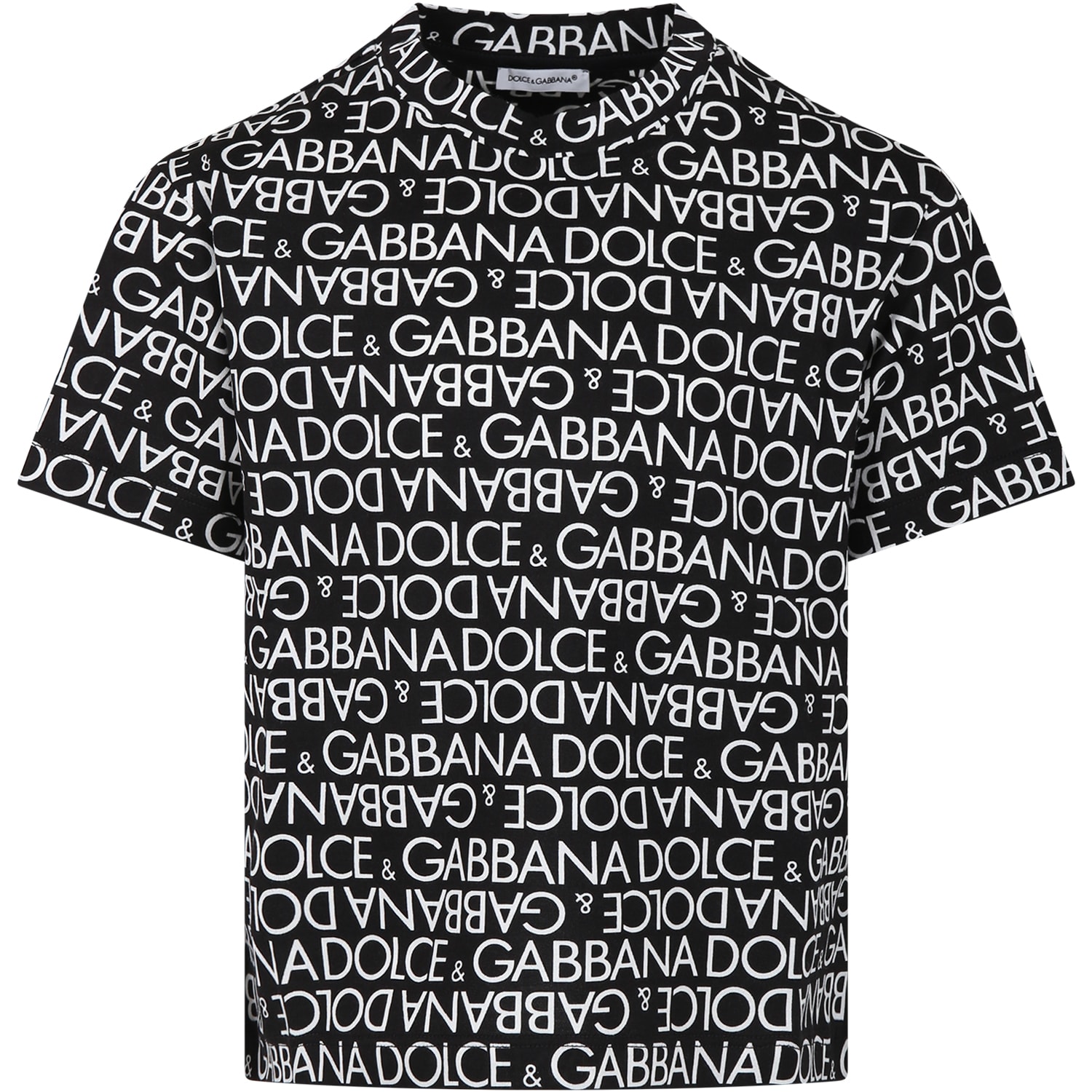 Dolce & Gabbana Black T-shirt For Kids With Logo