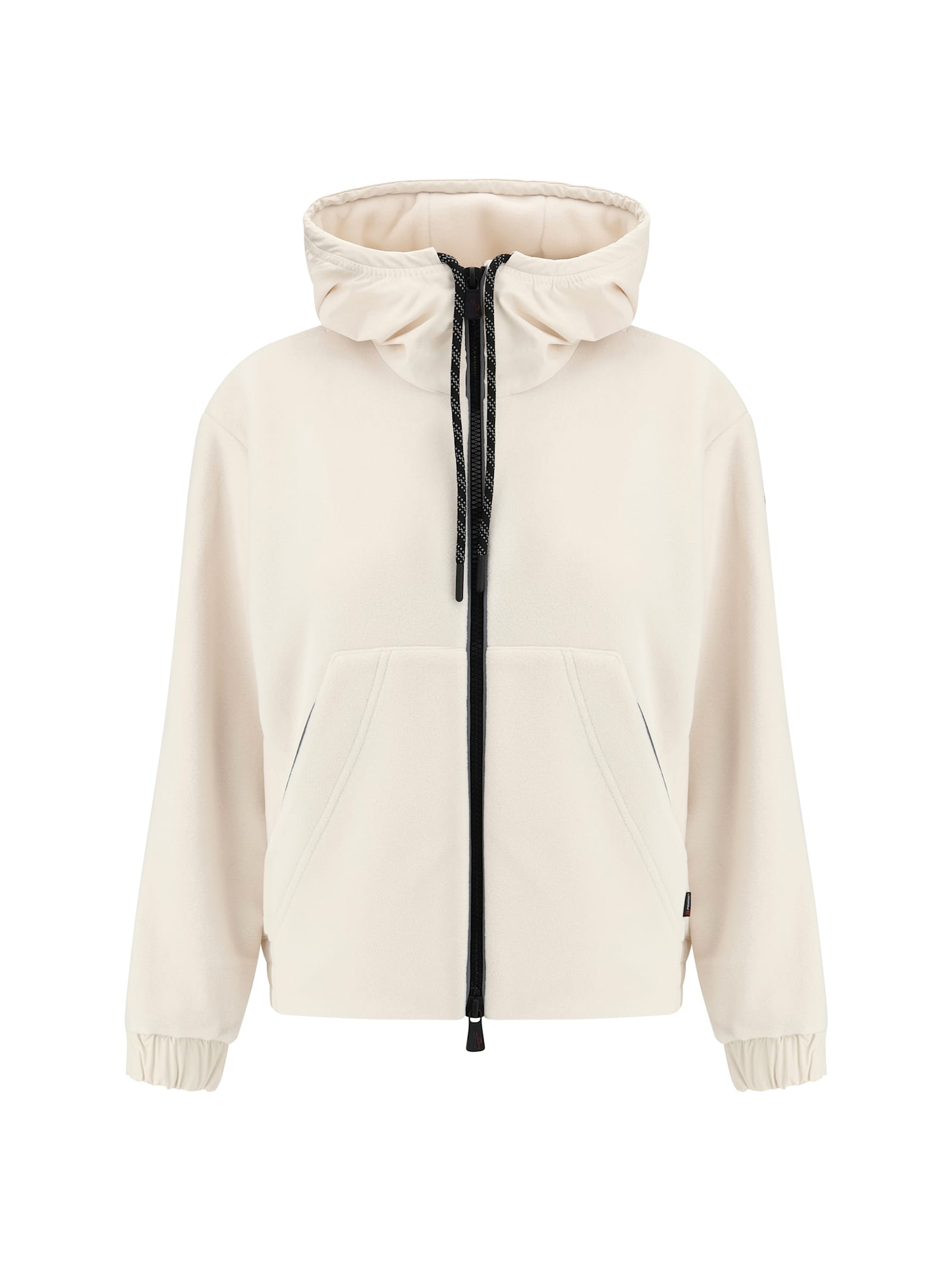 Shop Moncler Jacket Zip Up In Light Beige