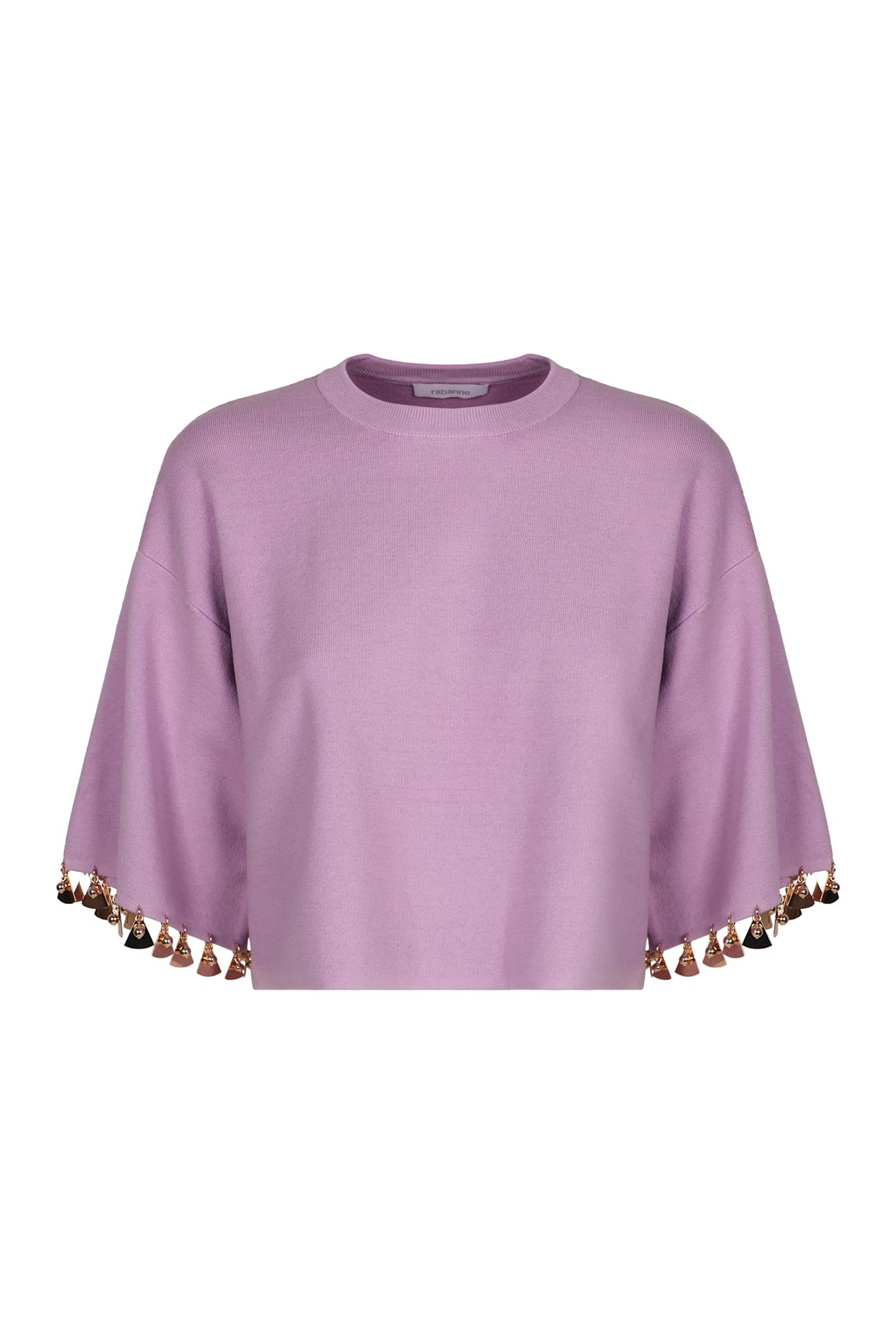 Rabanne Cotton Blend Crew-neck Sweater In Pink