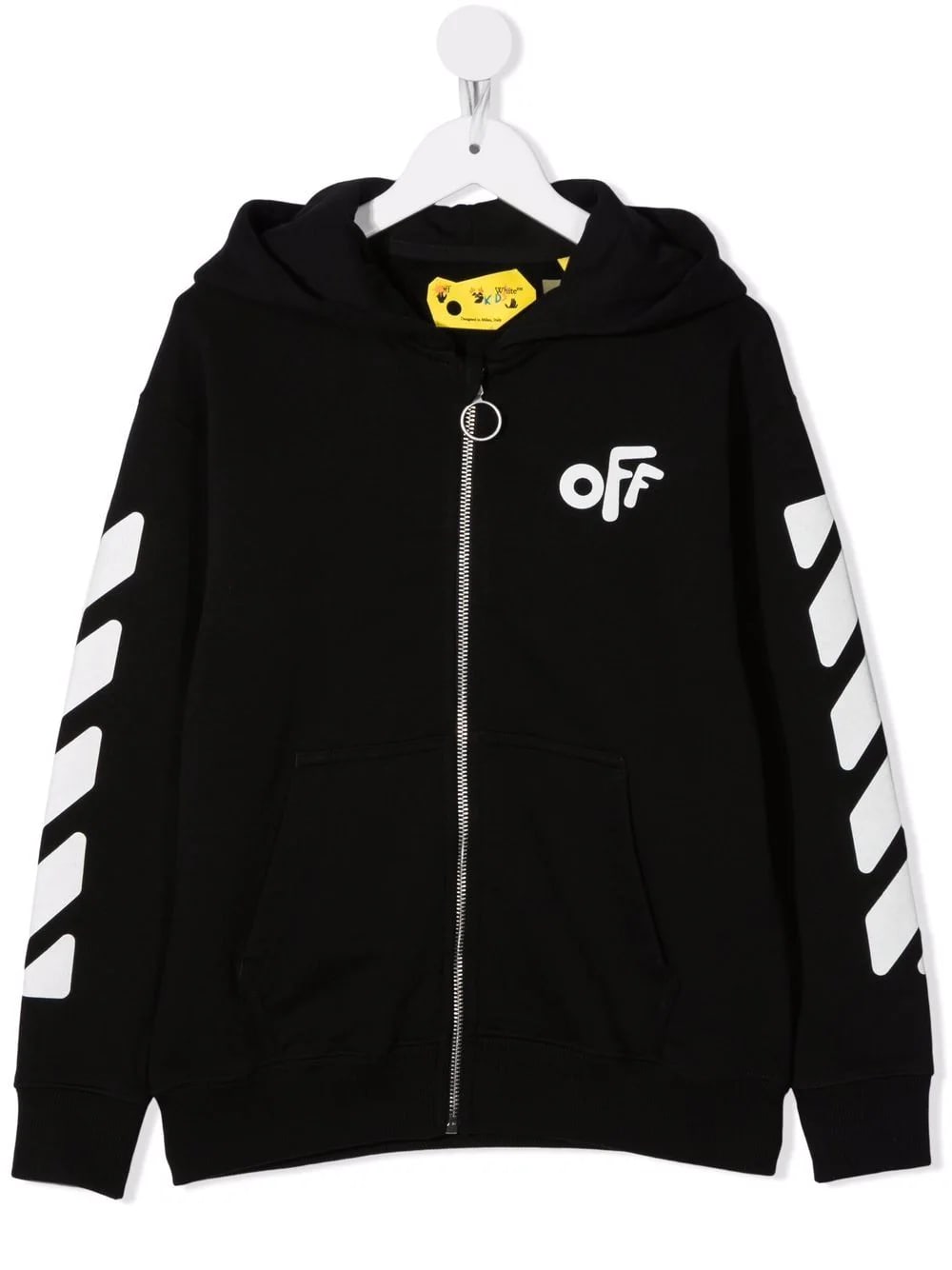 Off-White White And Black Rounded Kids Hoodie