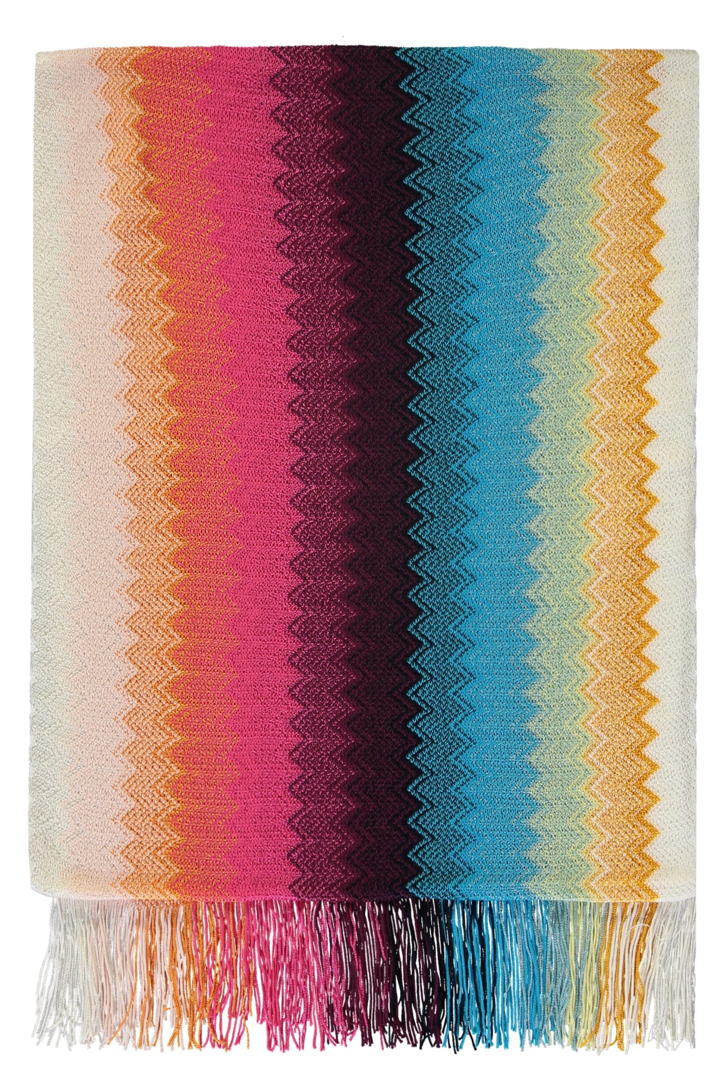 Shop Missoni Fringed Scarf In Multicolor