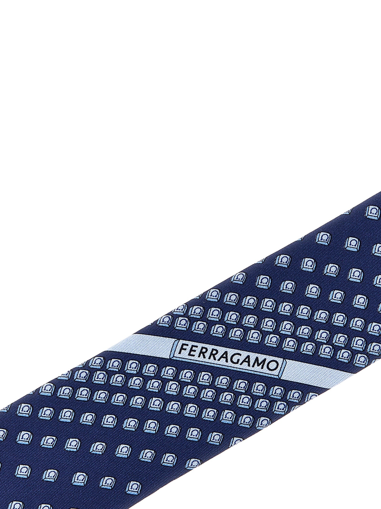 Shop Ferragamo Tasto Tie In Blue