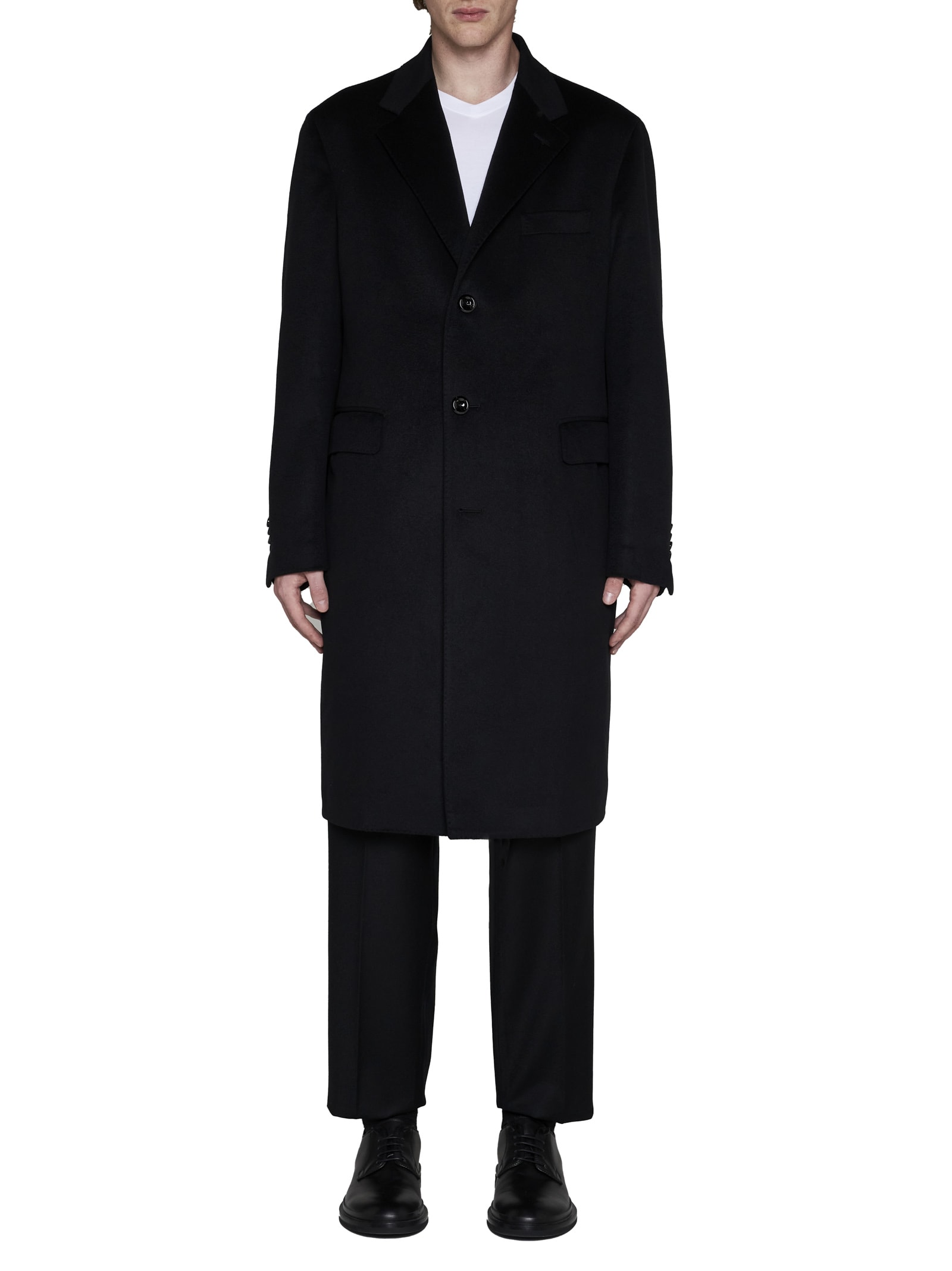 Shop Tagliatore Coat In Nero