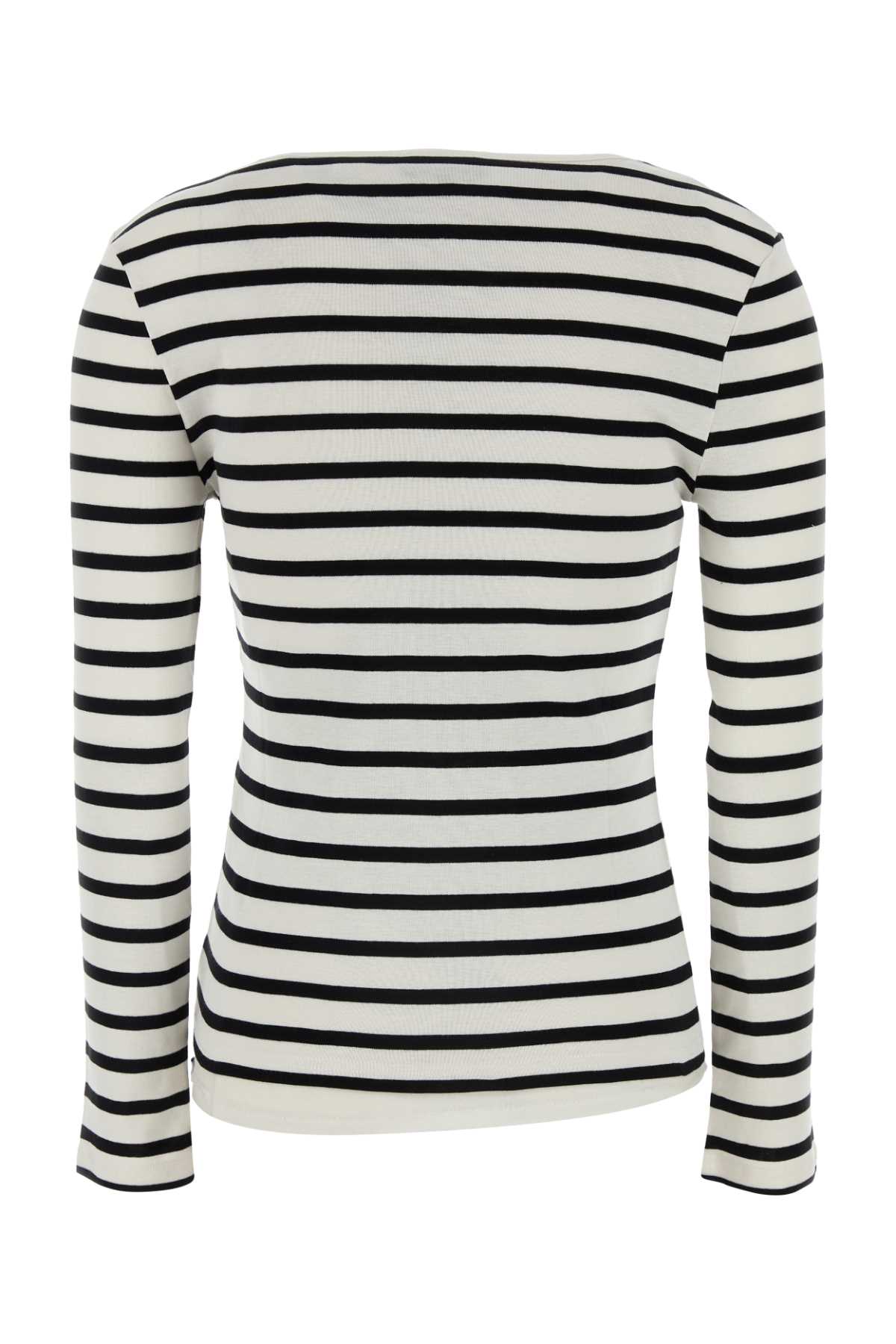 Shop Apc Embroidered Cotton T-shirt In Ecrunoir