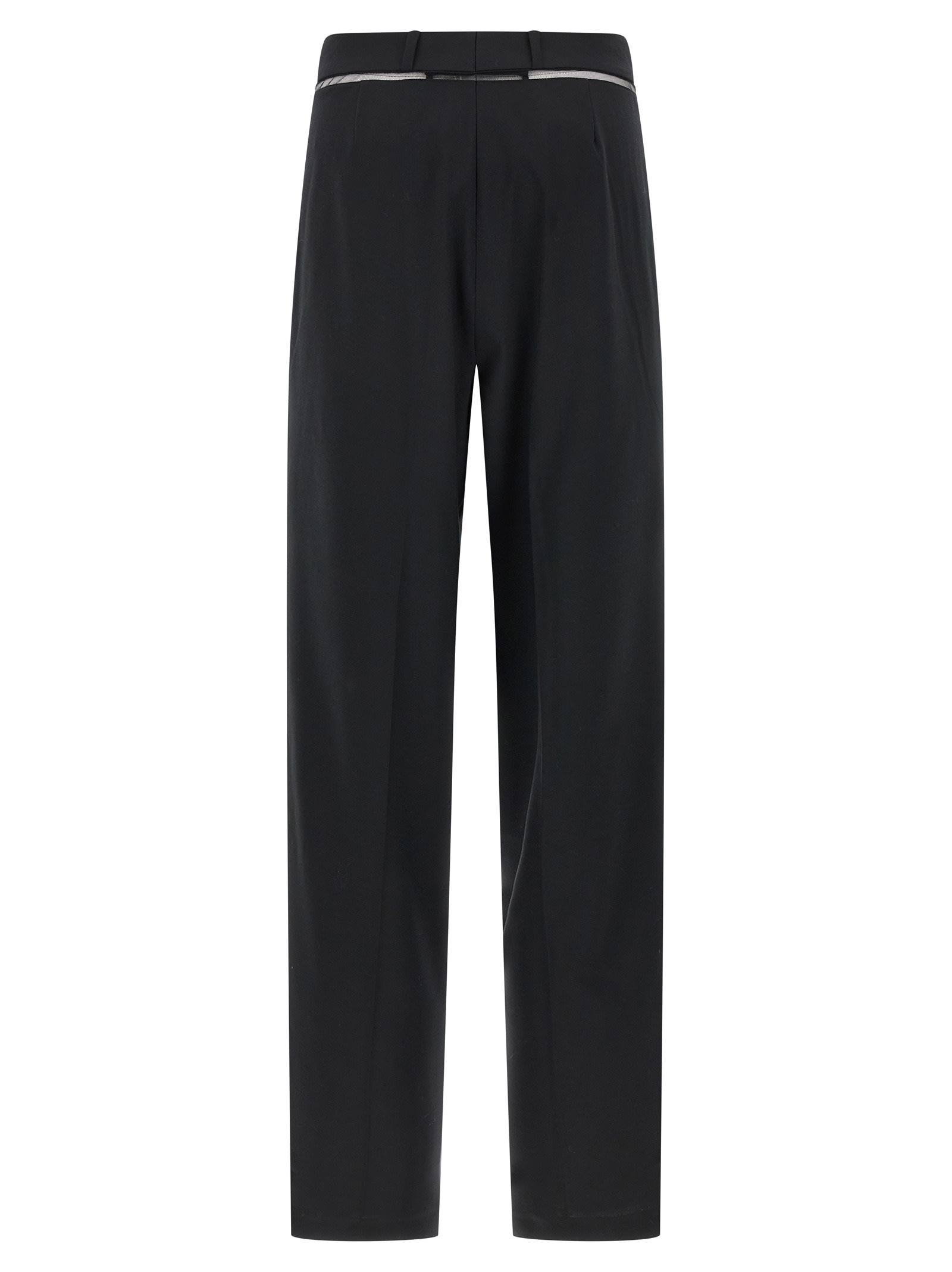 Nensi Dojaka Mesh Anouk Wide-leg Trousers In Black