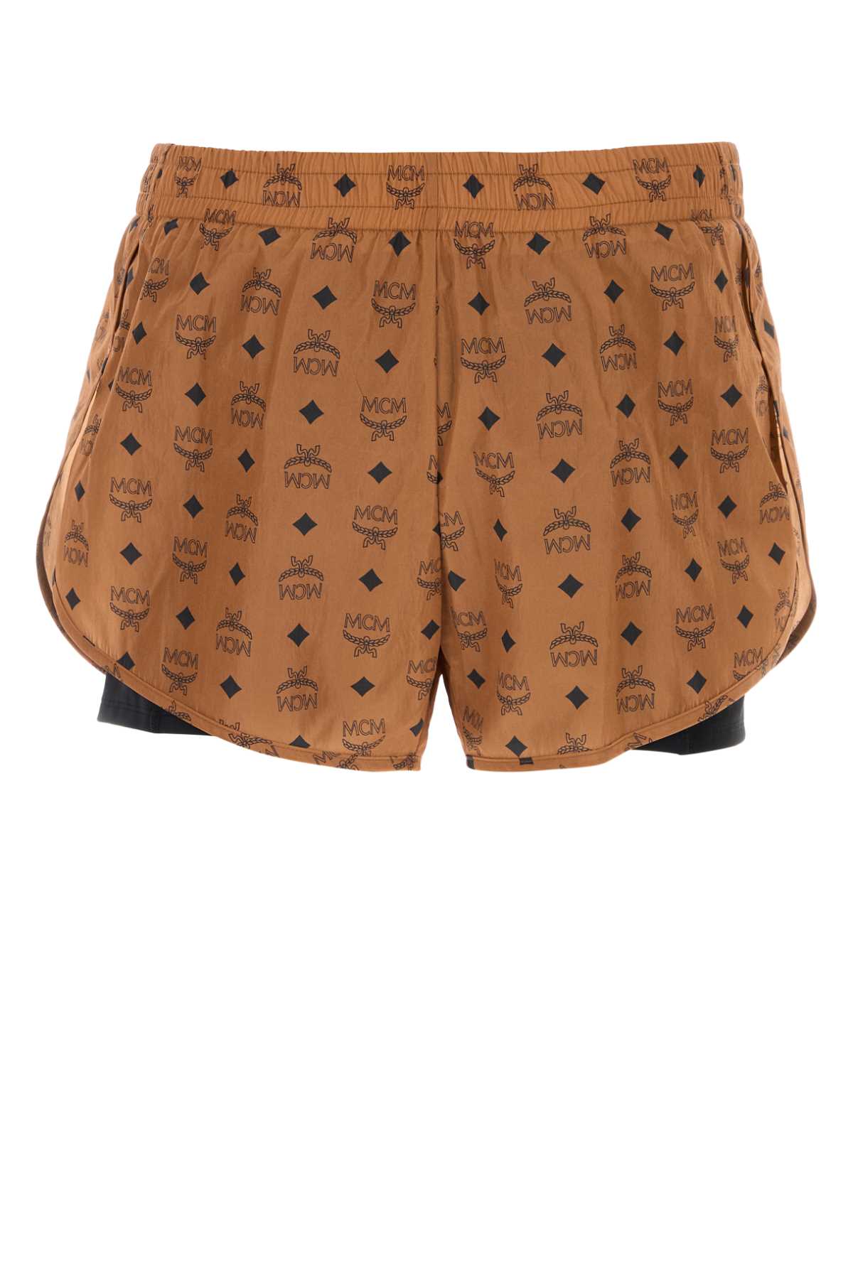 Mcm All-over Patterned Nylon Shorts In Brown