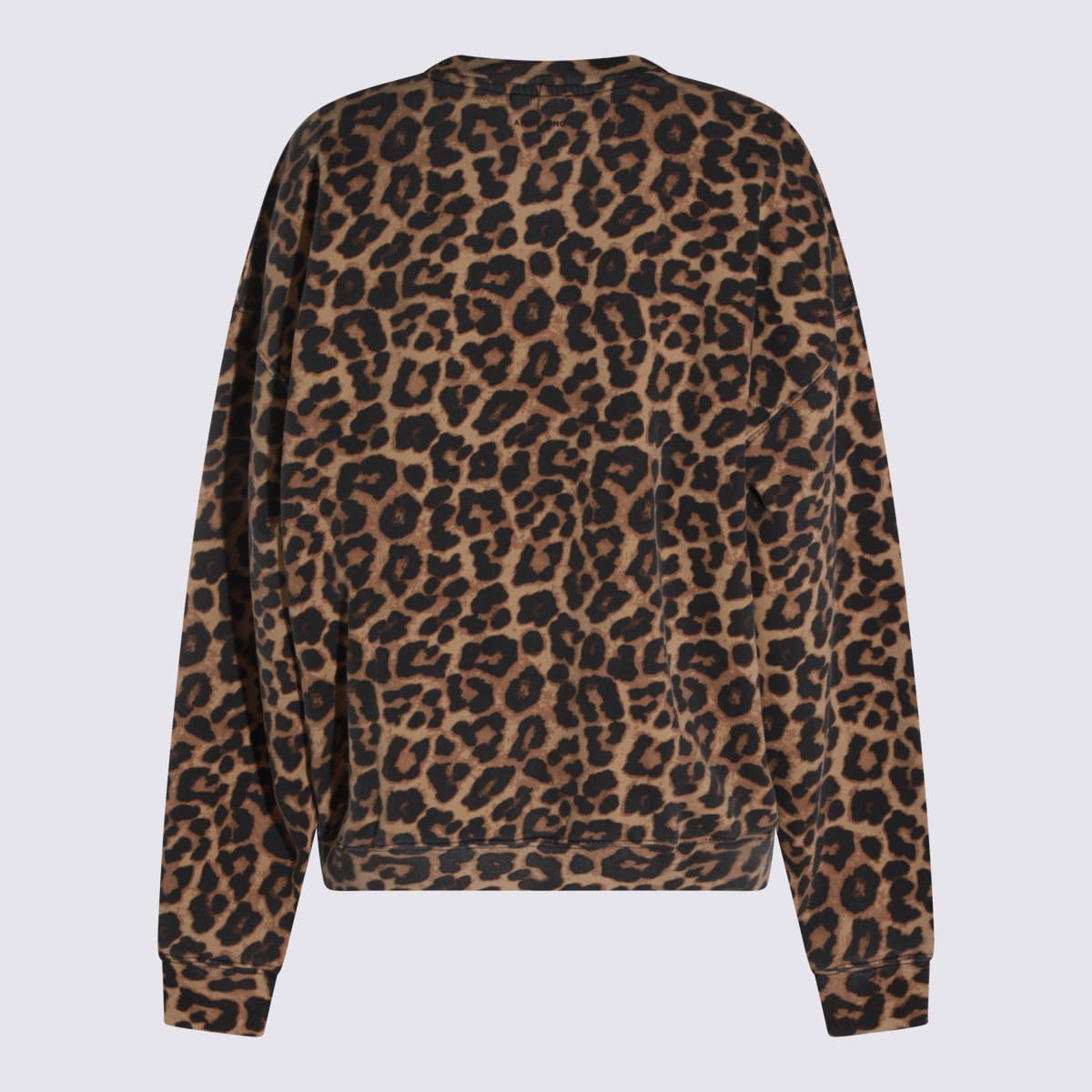 Anine Bing Leopard Print Long Sleeve Knit Top In Animal Print