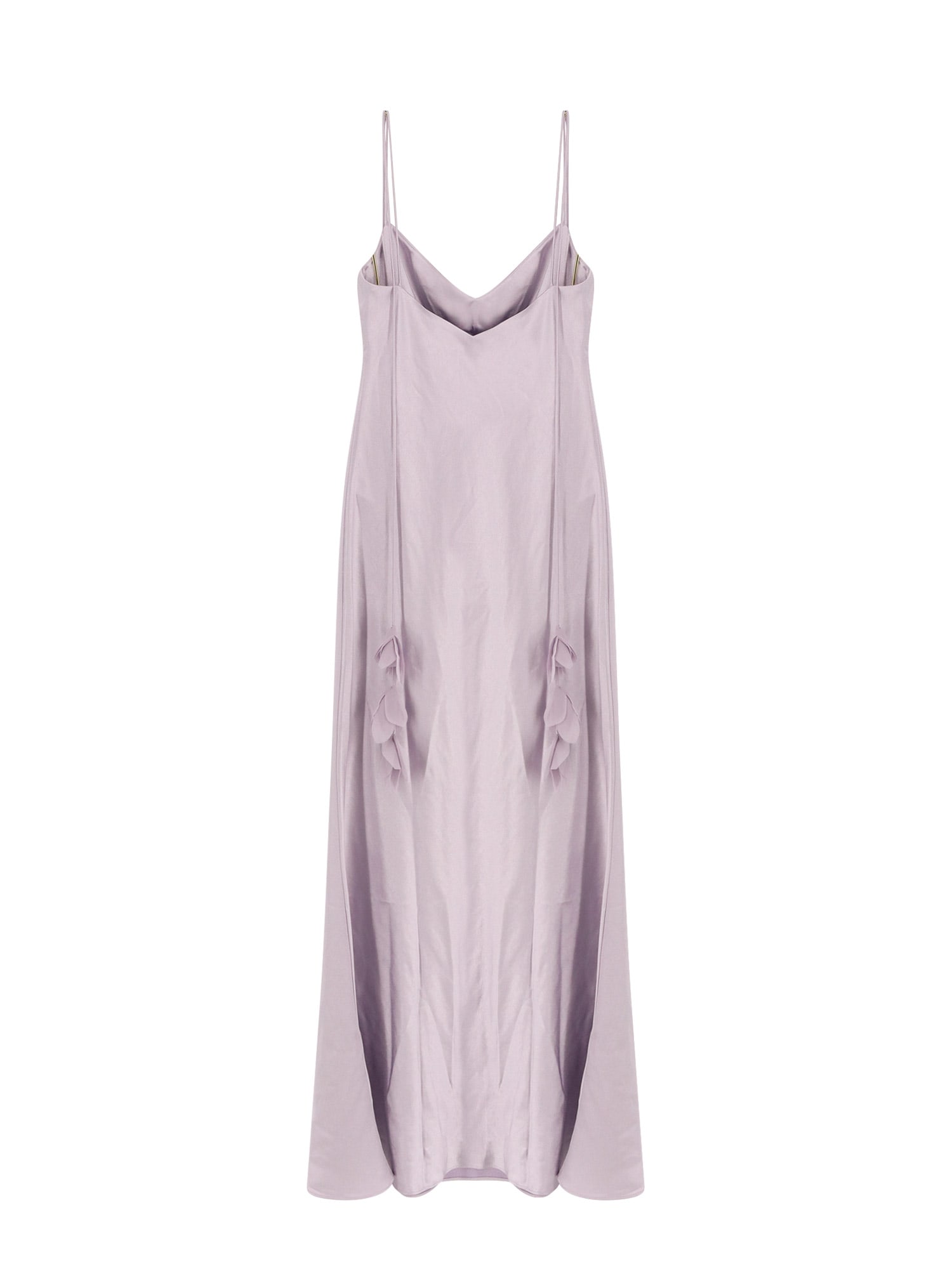 Self-portrait Lilac Satin Flower Maxi Dress Dresses Violet In Pink