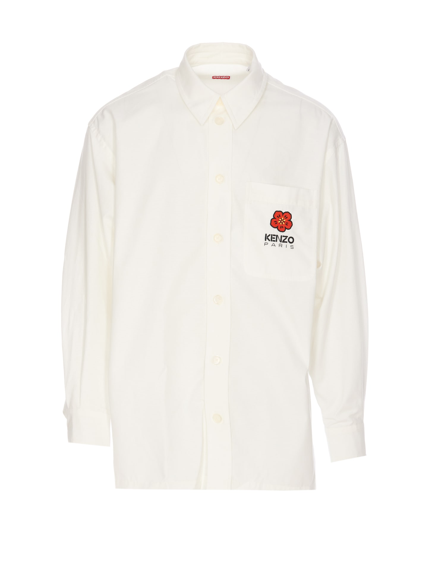Kenzo Boke Crest Oversize Shirt In White