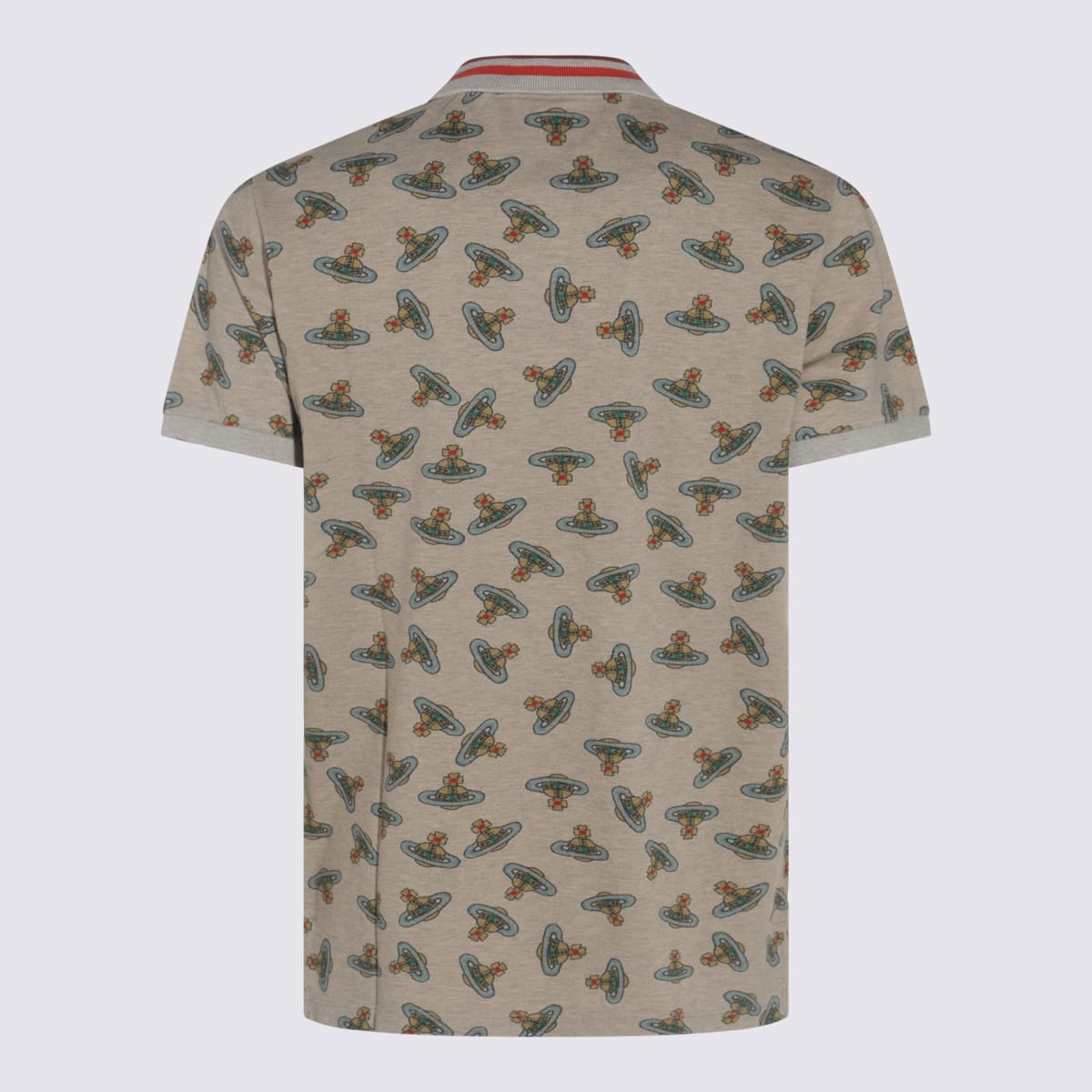 Vivienne Westwood Orb Logo Print Polo Shirt In Sand Overdye Orb