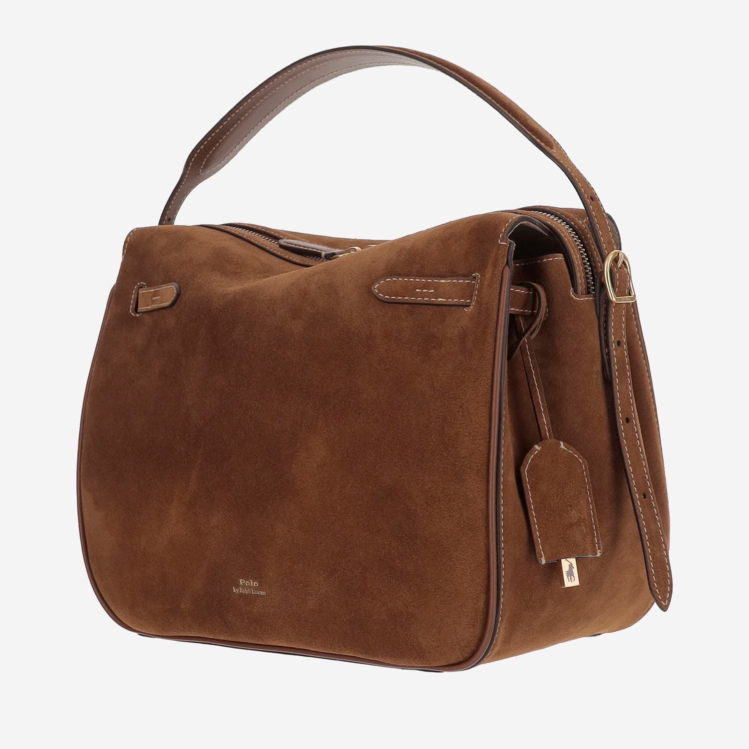 Polo Ralph Lauren Polo Id Shoulder Bag In Suede Leather