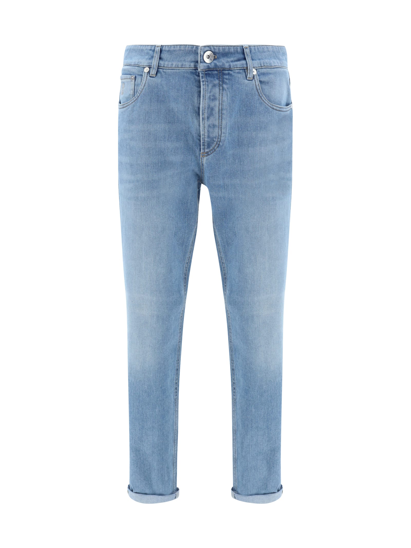 Shop Brunello Cucinelli Jeans In Denim Chiarissimo Old