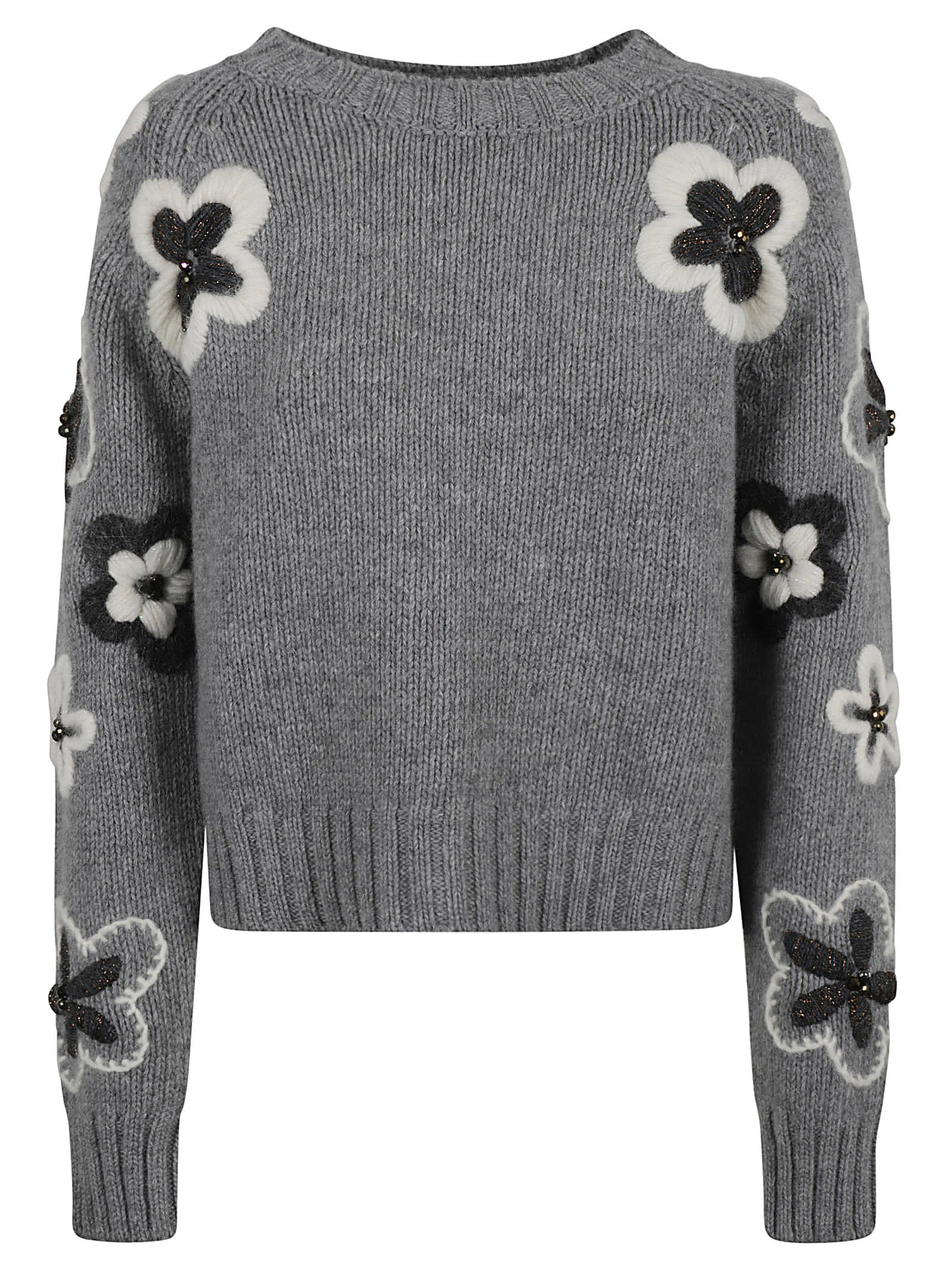 Wool Blend Flower Sweater