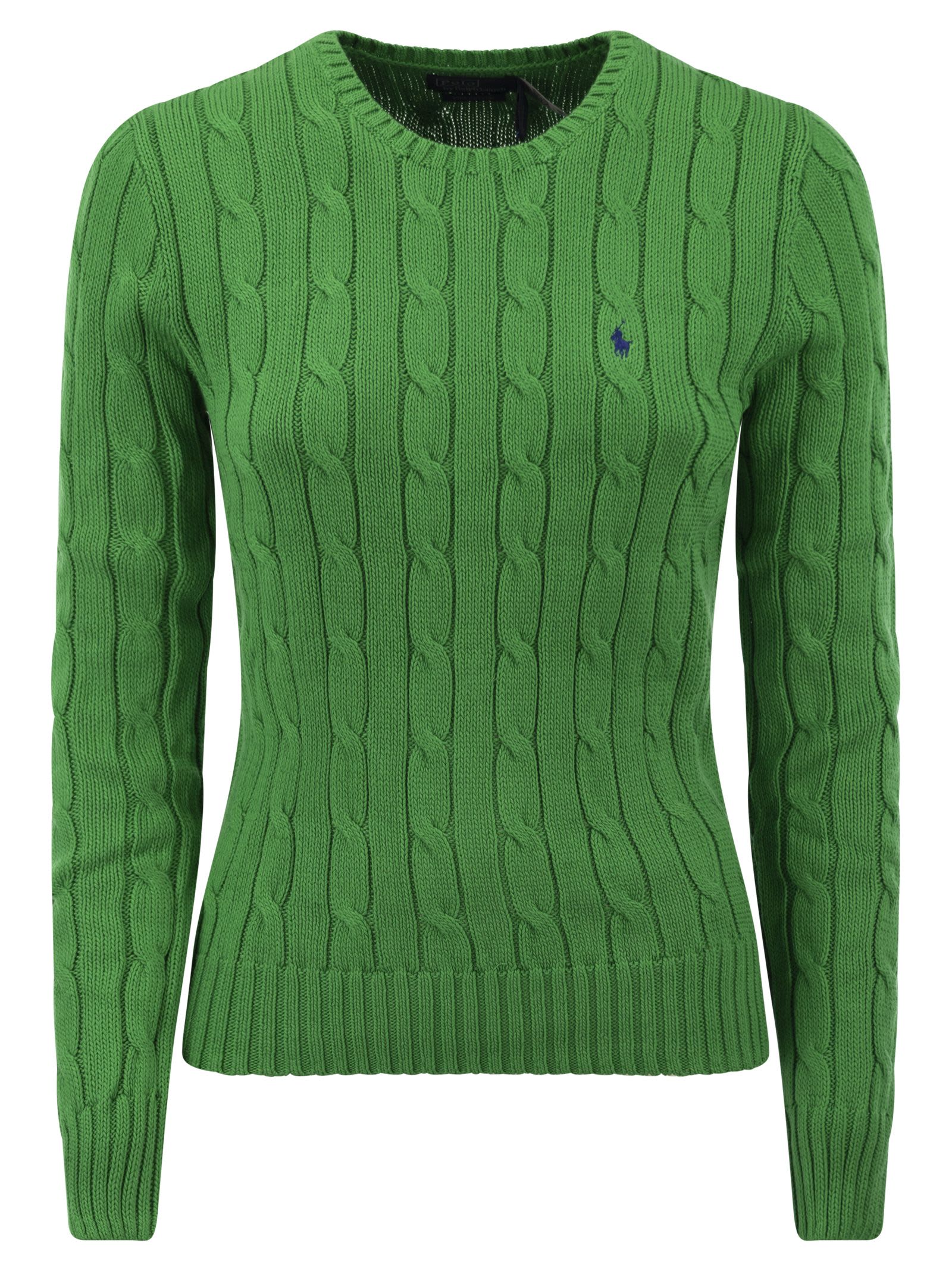 Shop Polo Ralph Lauren Slim-fit Cable Knit In Green