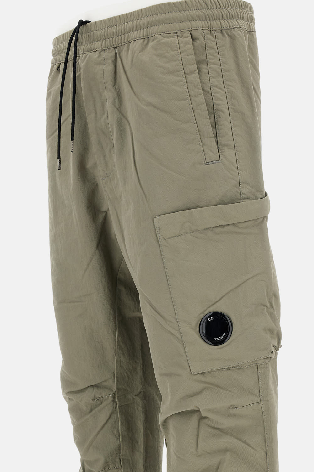 C.p. Company Drawstring Cargo Trousers In Green