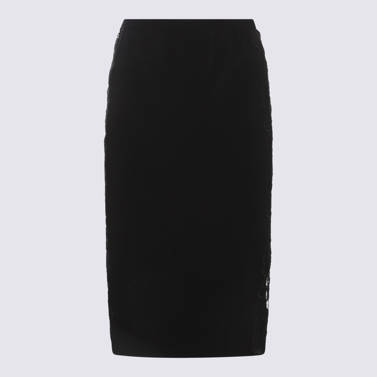 Black Viscose Blend Skirt
