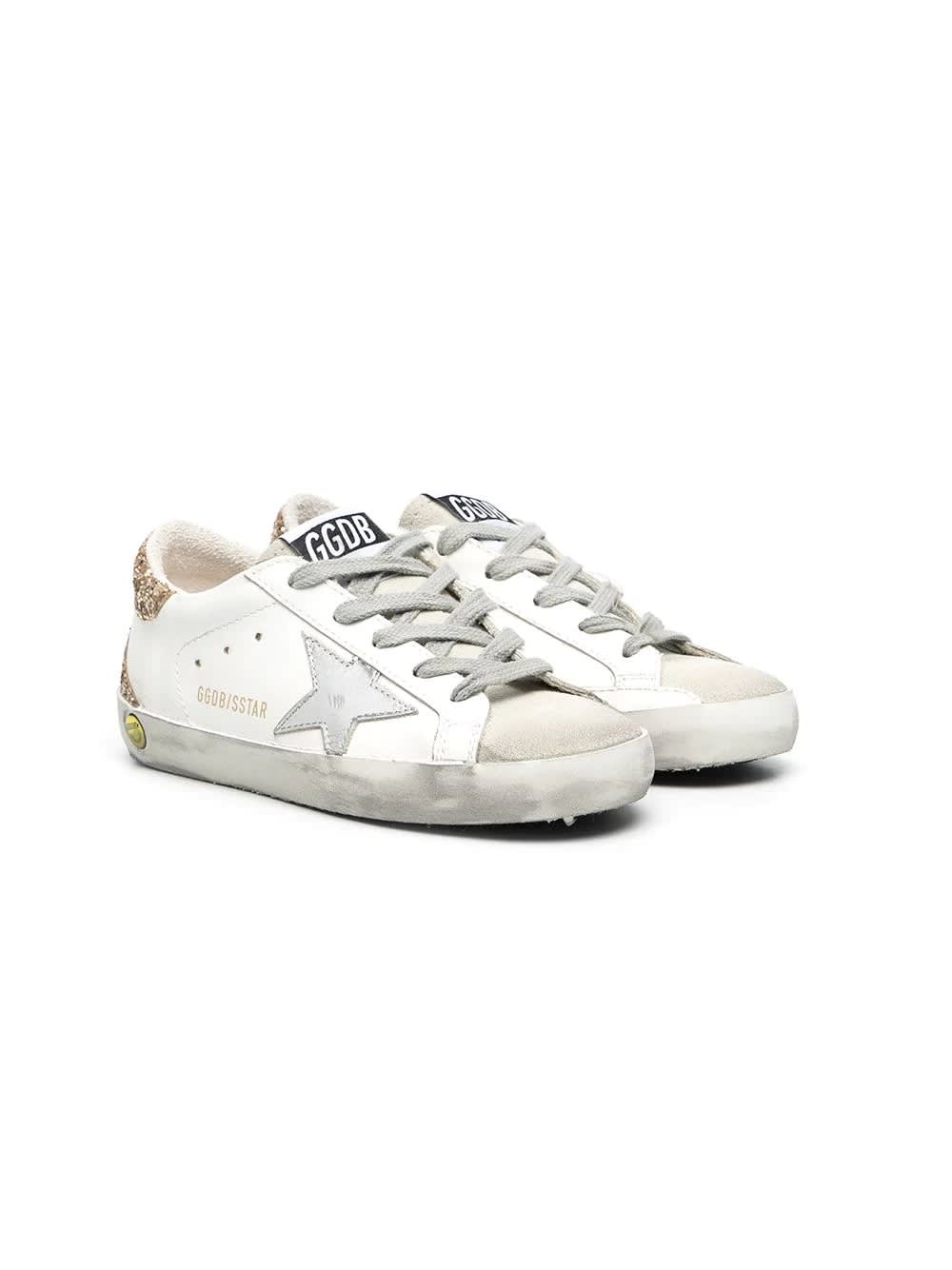 GOLDEN GOOSE SUPERSTAR SNEAKERS WITH GLITTER BACK,GTF00102 F000980 10479
