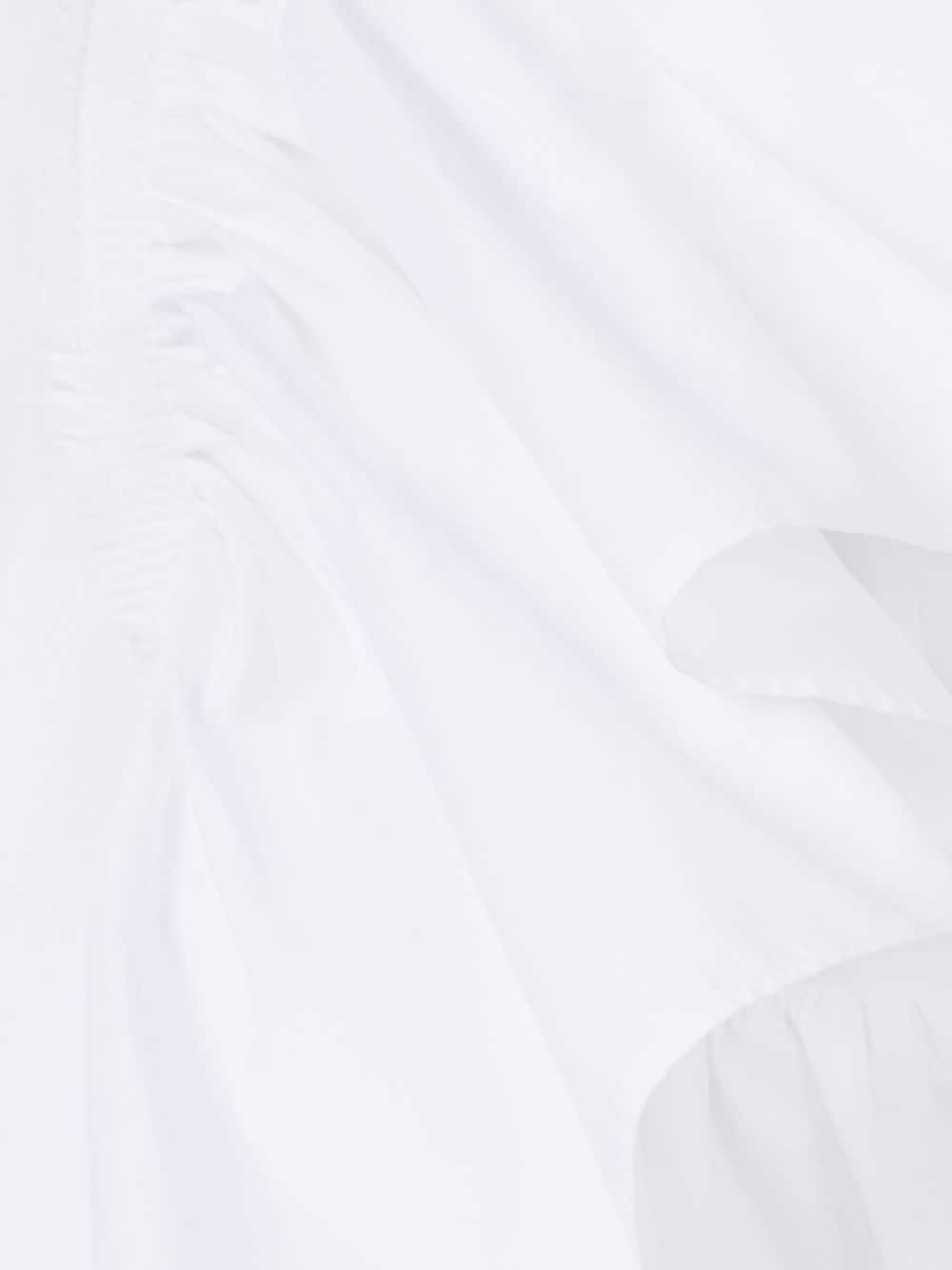 Az Factory Ruffled Sleeves Cotton Shirt In White