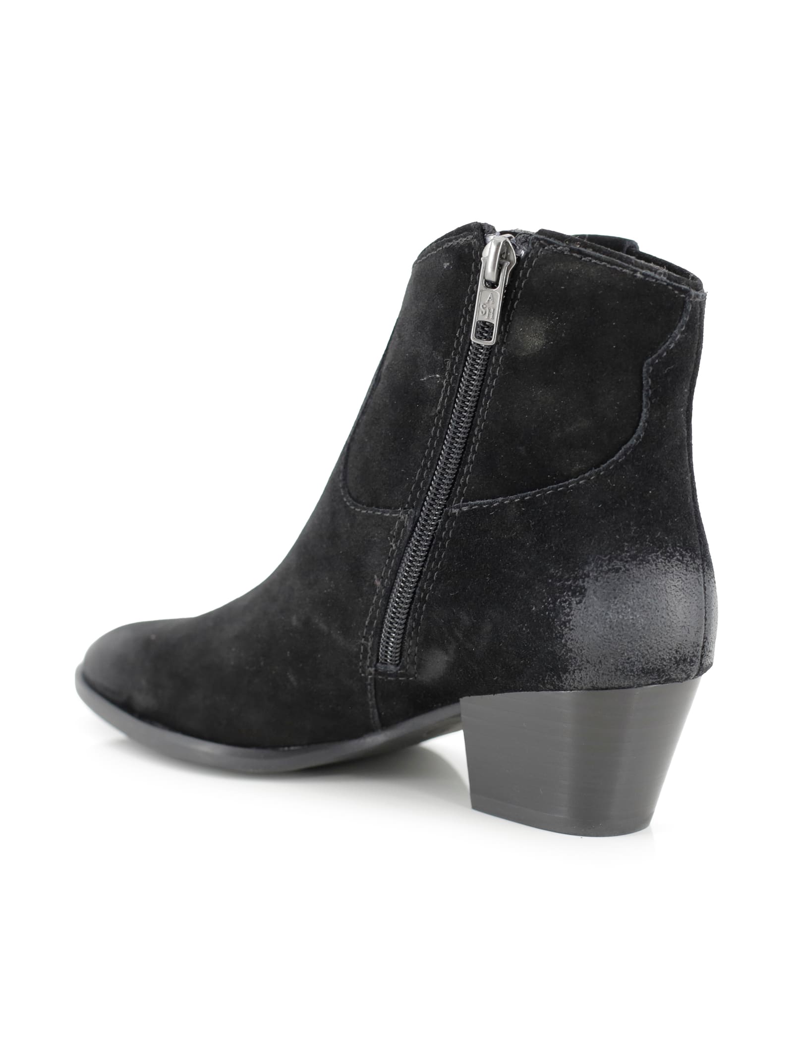 Ash Suede Fame Ankle Boots In Black