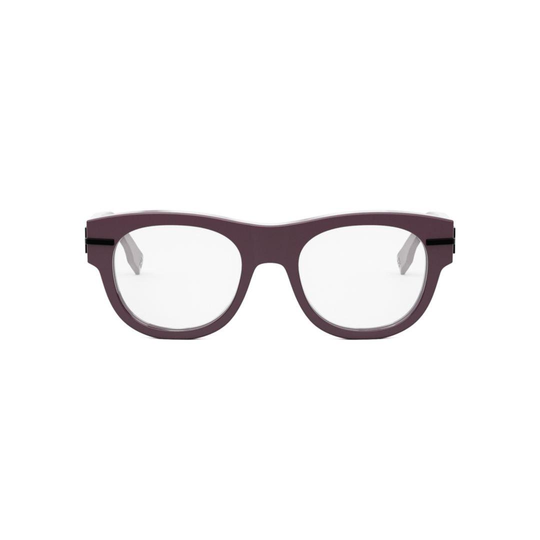 Shop Fendi Logo Embossed Round Frame Glasses In 069