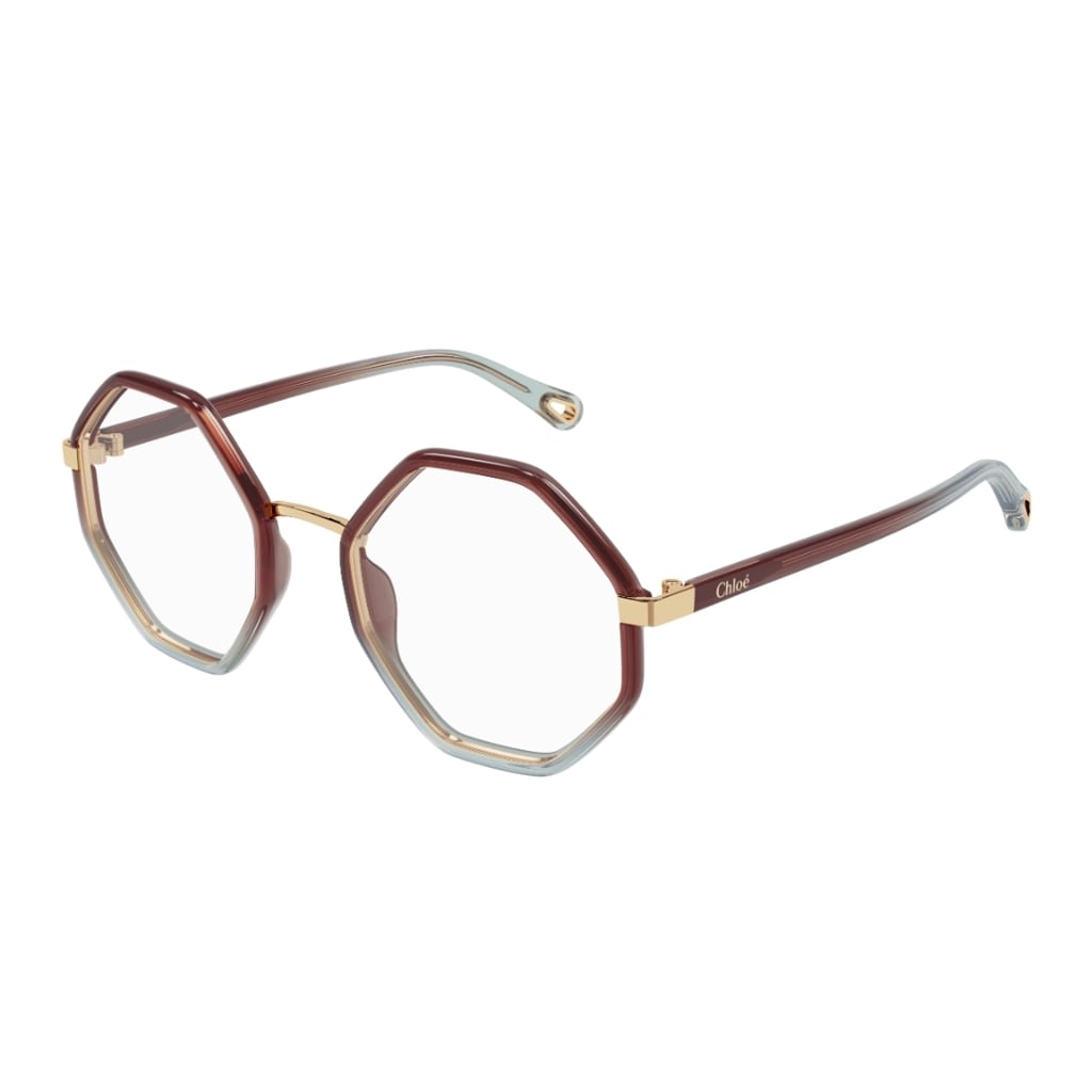 Shop Chloé Ch0132o 008 Glasses In Brown And Green
