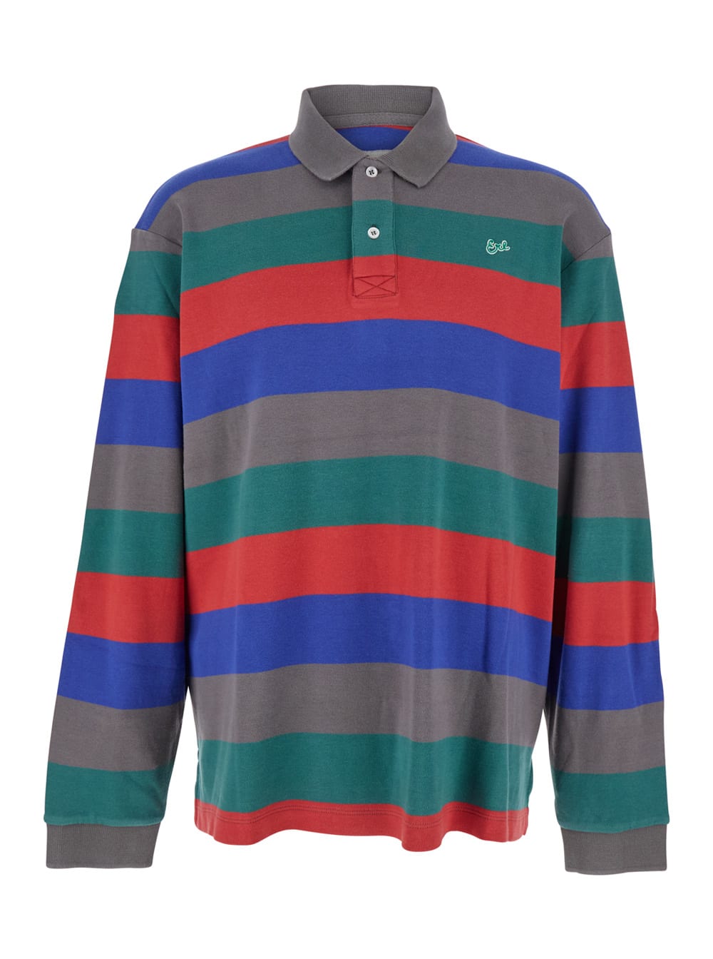 Erl Unisex Striped Long Sleeve Polo Knit In Multi