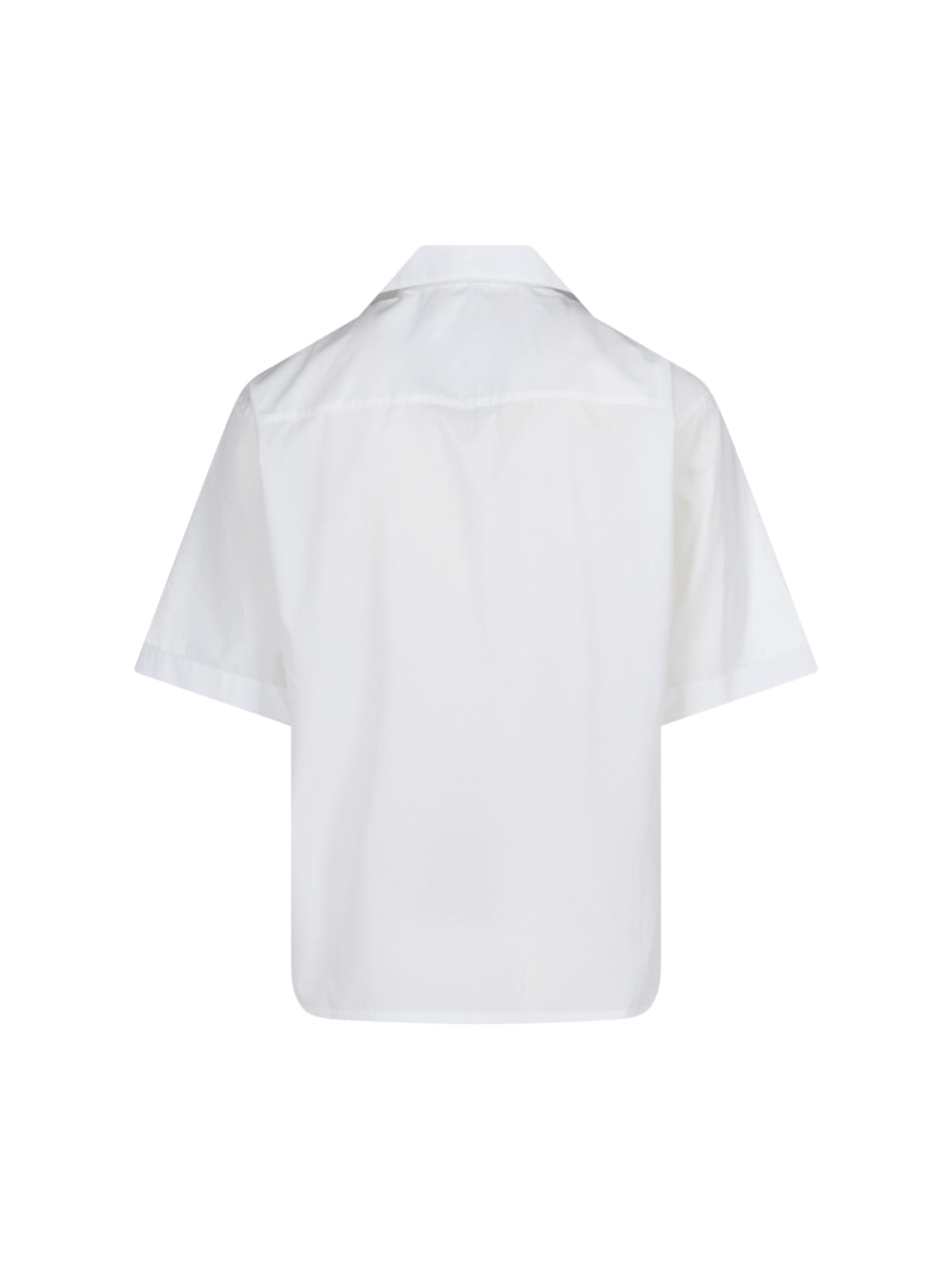 Marni White Poplin Bowling Hidden Logo Shirt In White