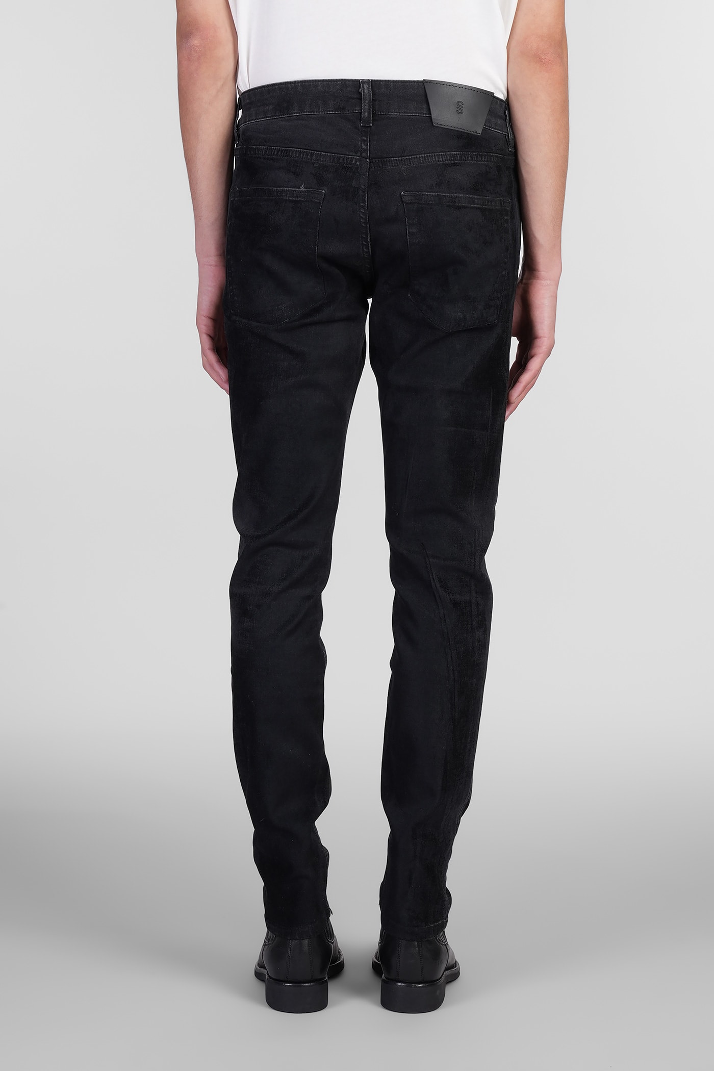 Salvatore Santoro Jeans In Black Denim In Black