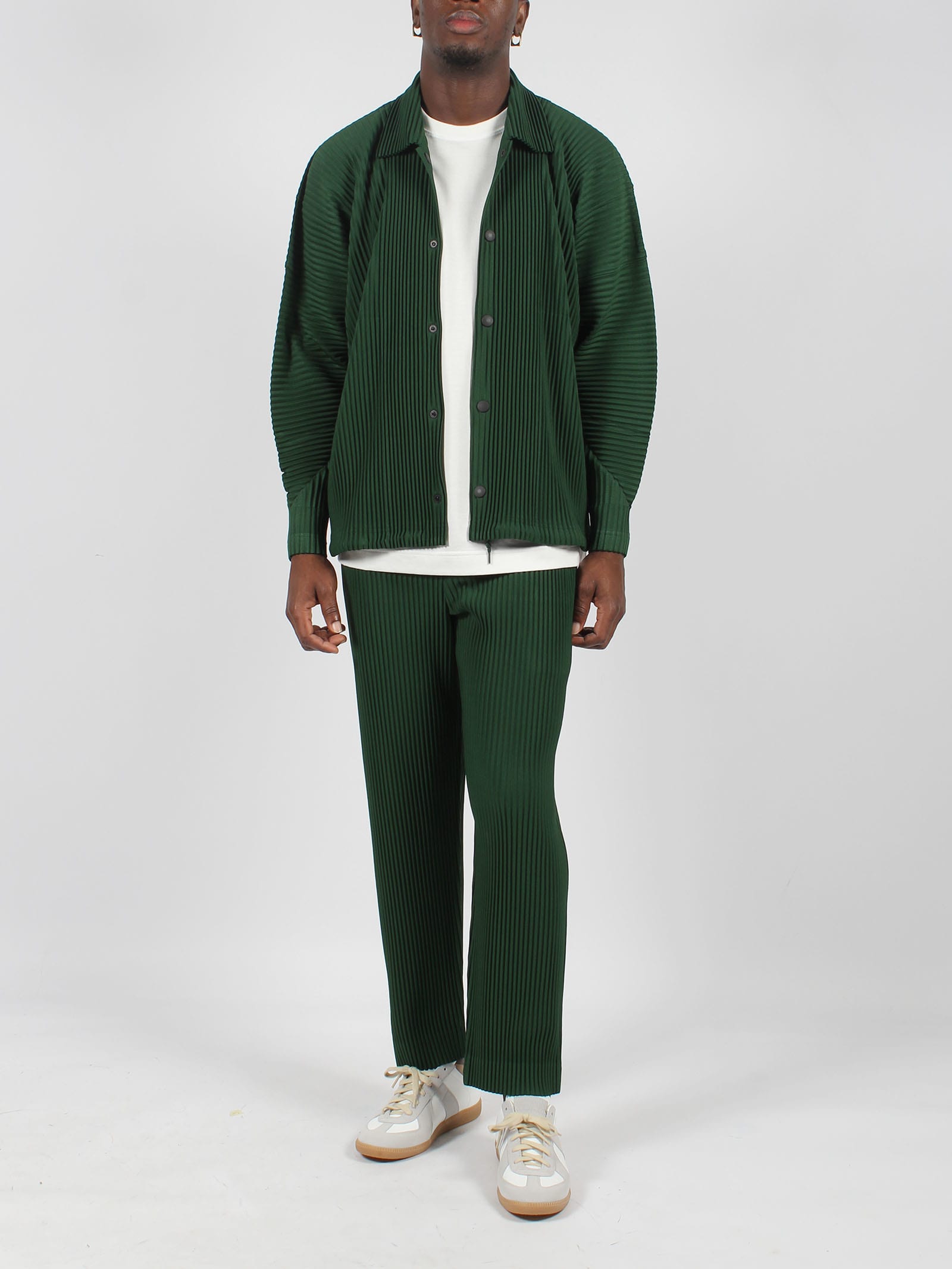 Shop Issey Miyake Tailored Pleats 1 Trousers In Green