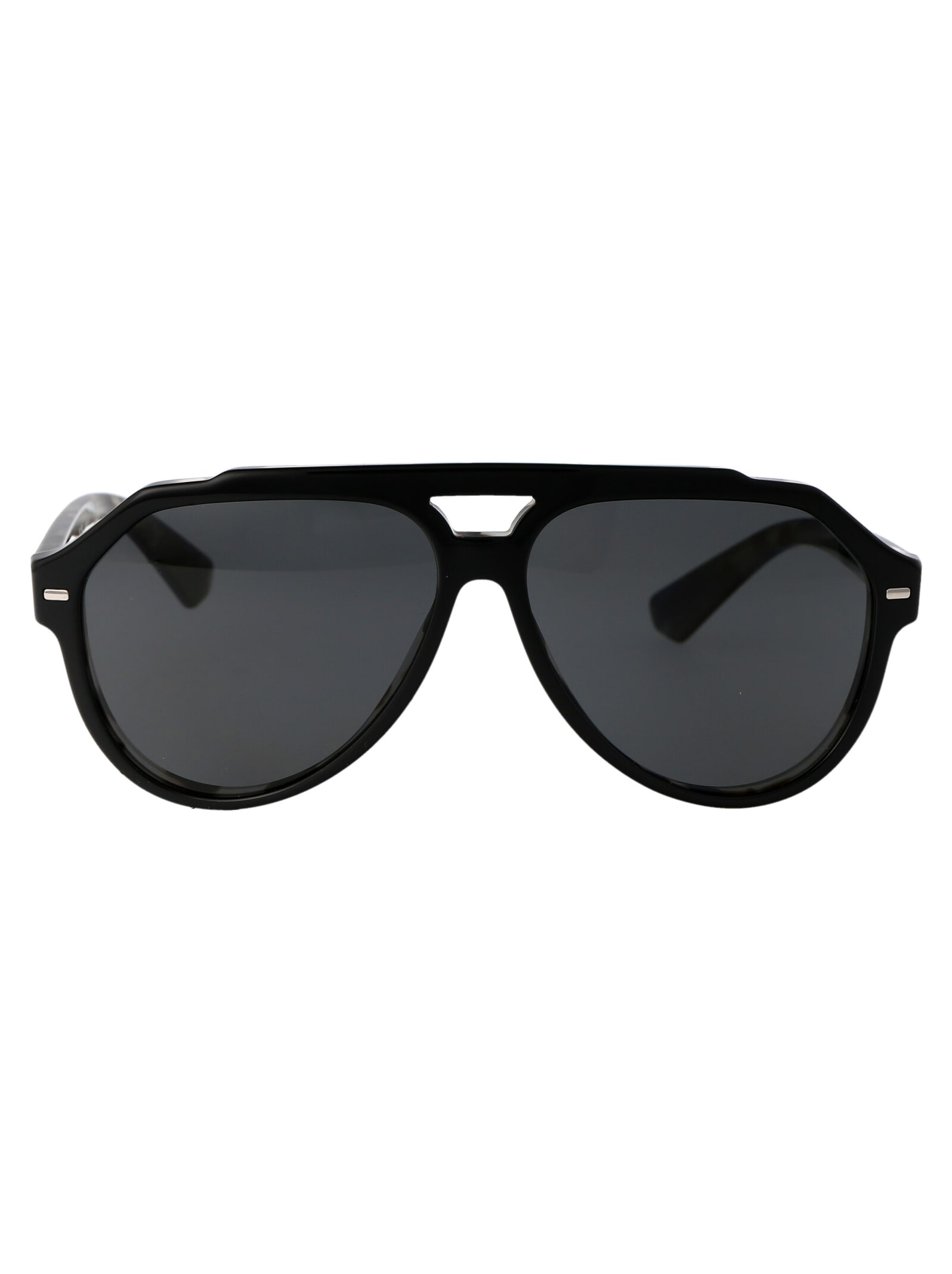 Dolce &amp; Gabbana Eyewear 0dg4452 Sunglasses In 340387 Black On Grey Havana