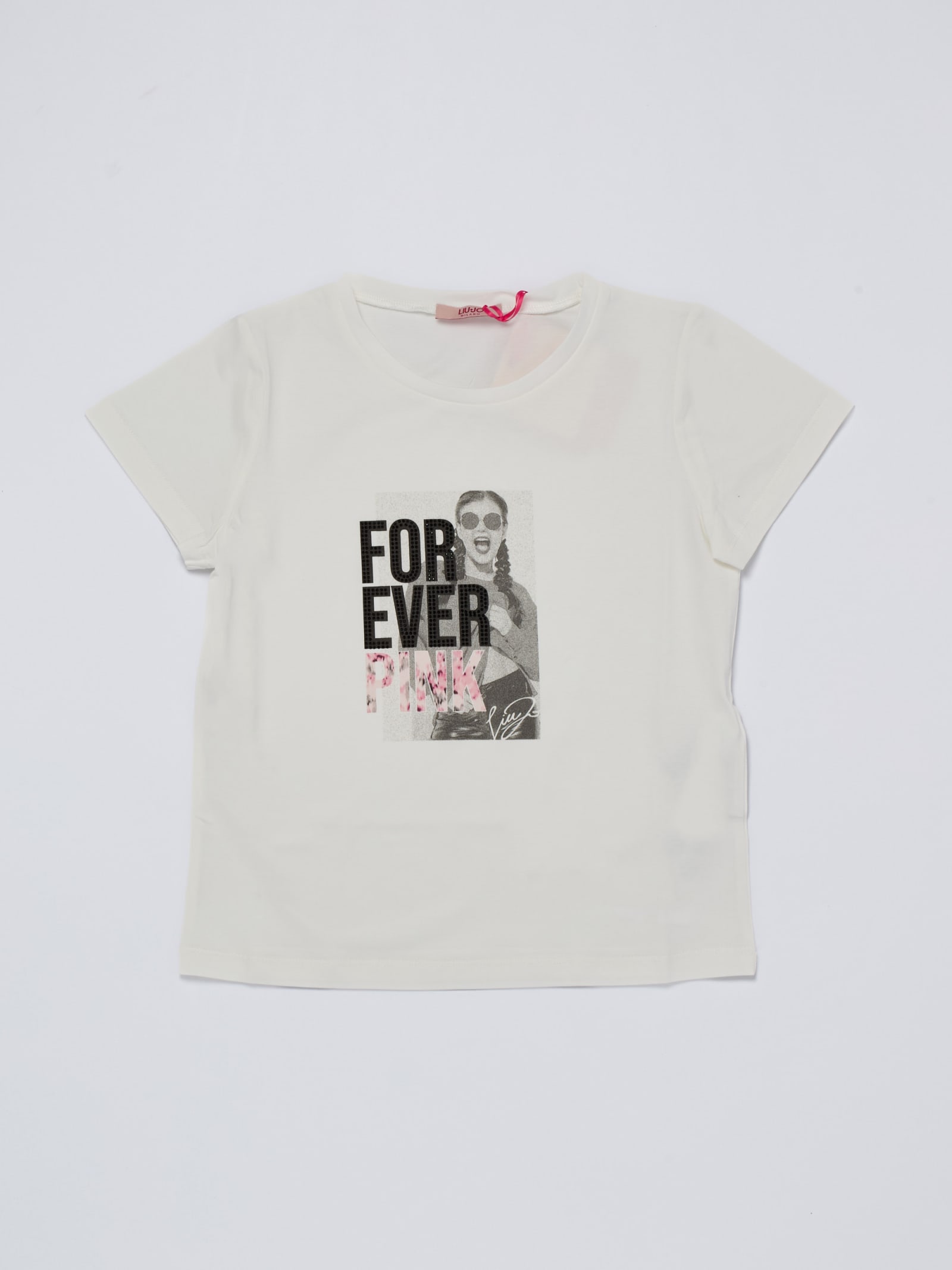 Liu •jo Kids' T-shirt T-shirt In Bianco-rosa