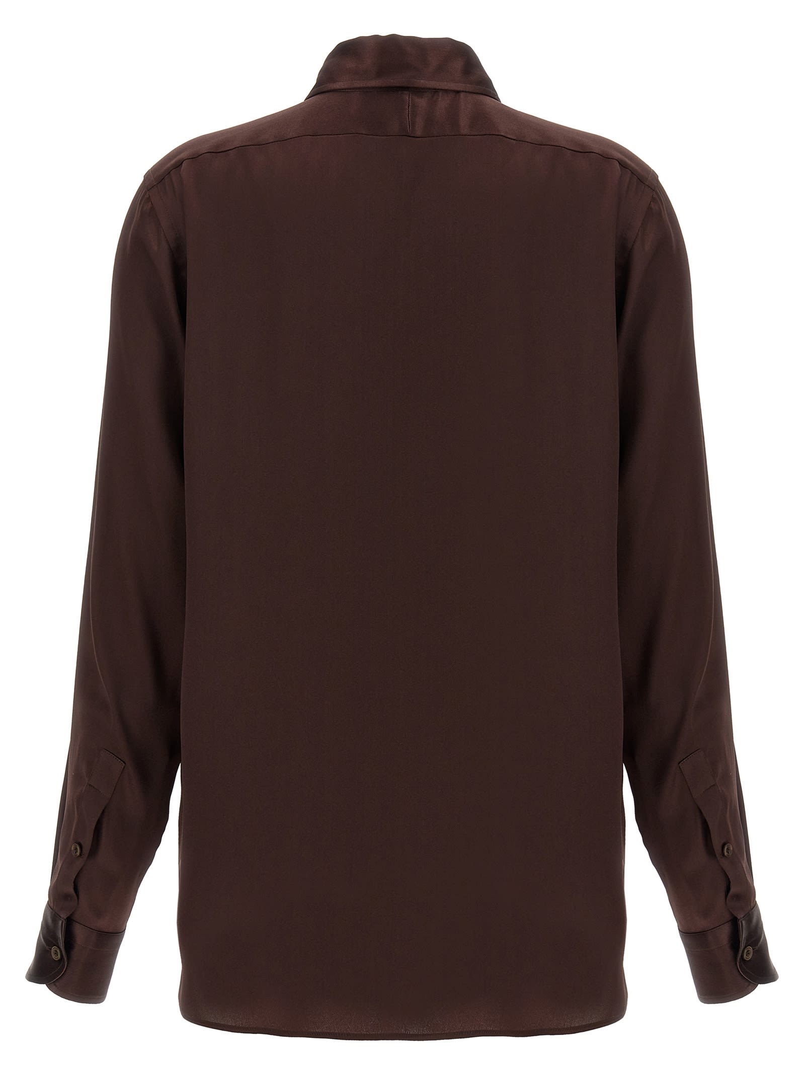 Shop Tom Ford Silk Shirt In Brown