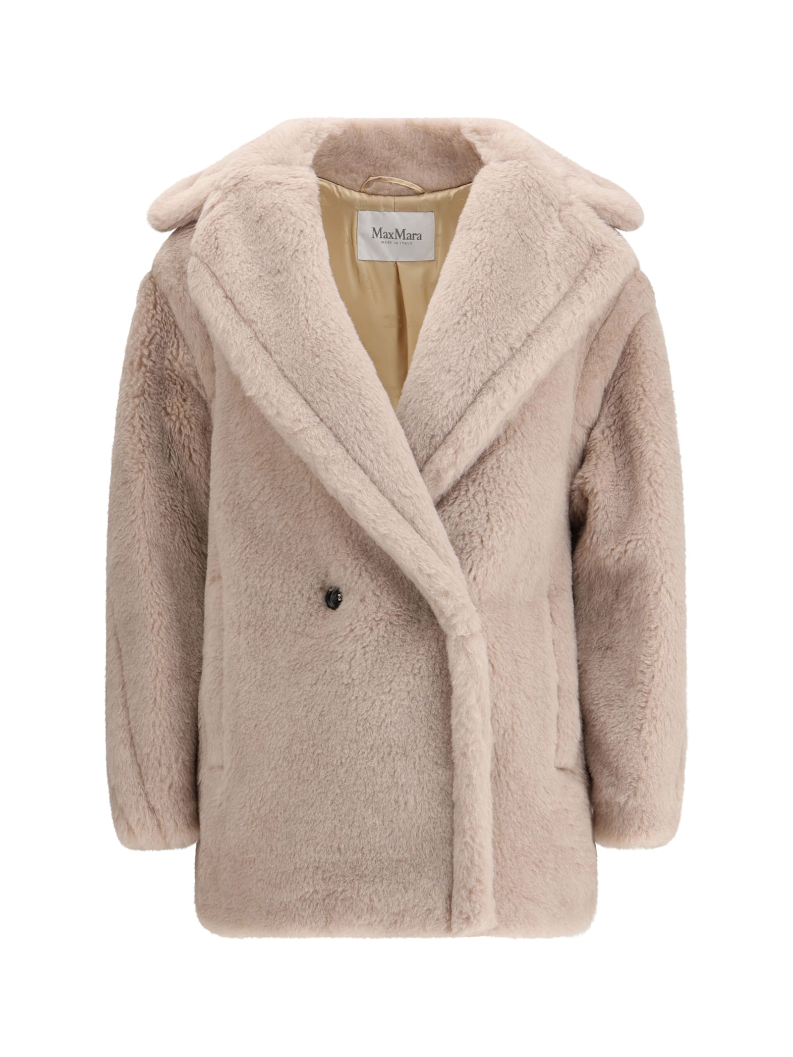 Max Mara Teddy Bear Icon Short Coat In Neutral