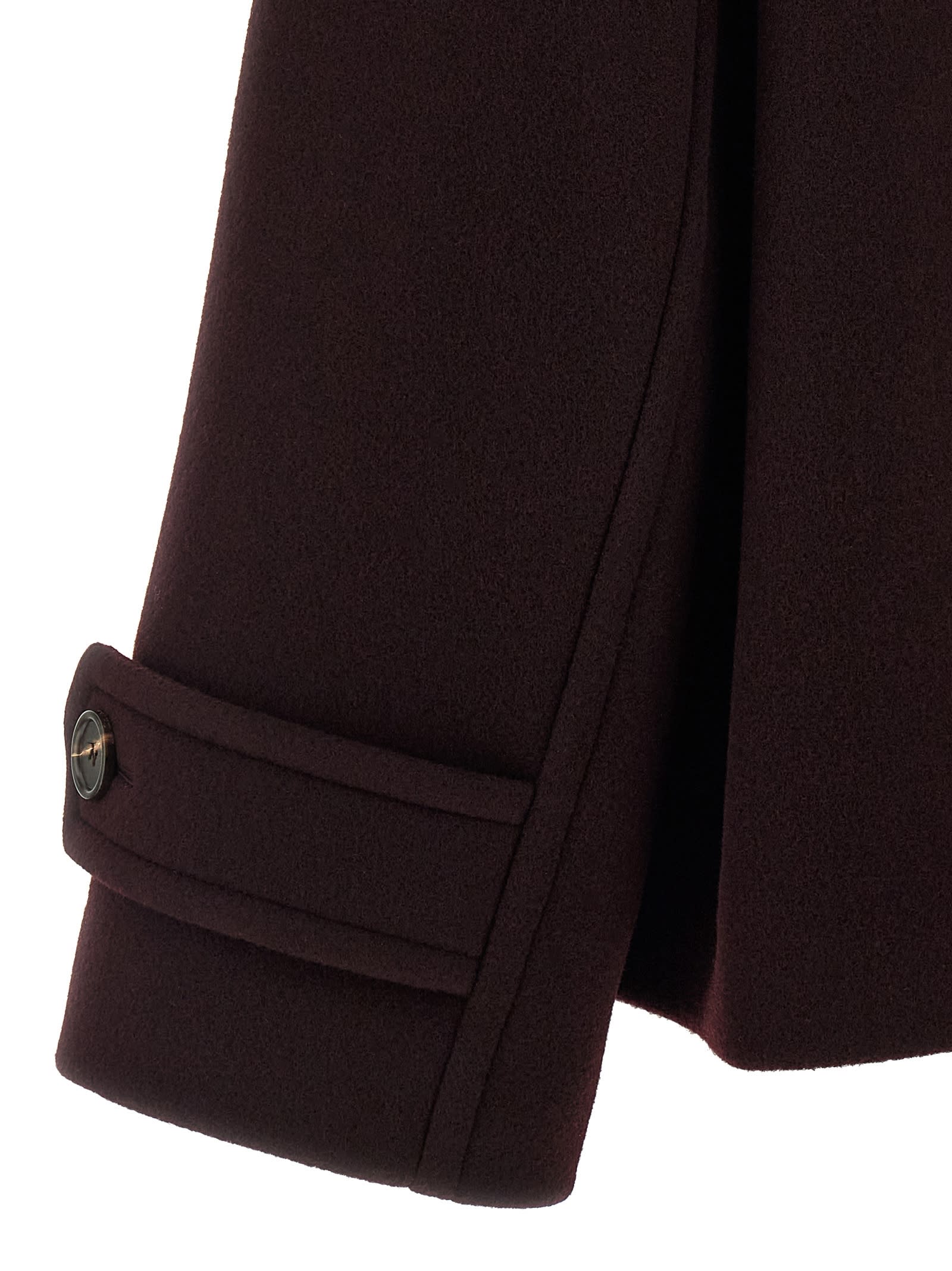 Chloé Double-breasted Short Coat Coats And Trench Coats Bordeaux In Burgundy