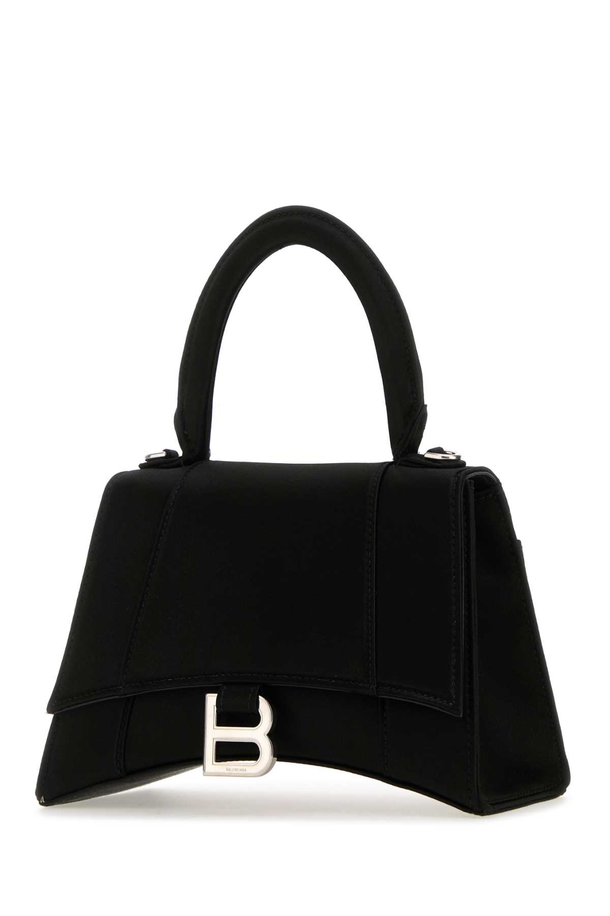 Shop Balenciaga Black Satin Small Hourglass Handbag